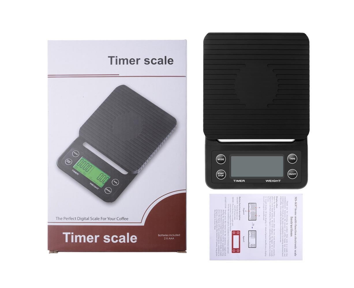 Household hand-brewed coffee scale timing electronic scale kitchen mini chronometer scale Black 3kg0.1g - Image 5