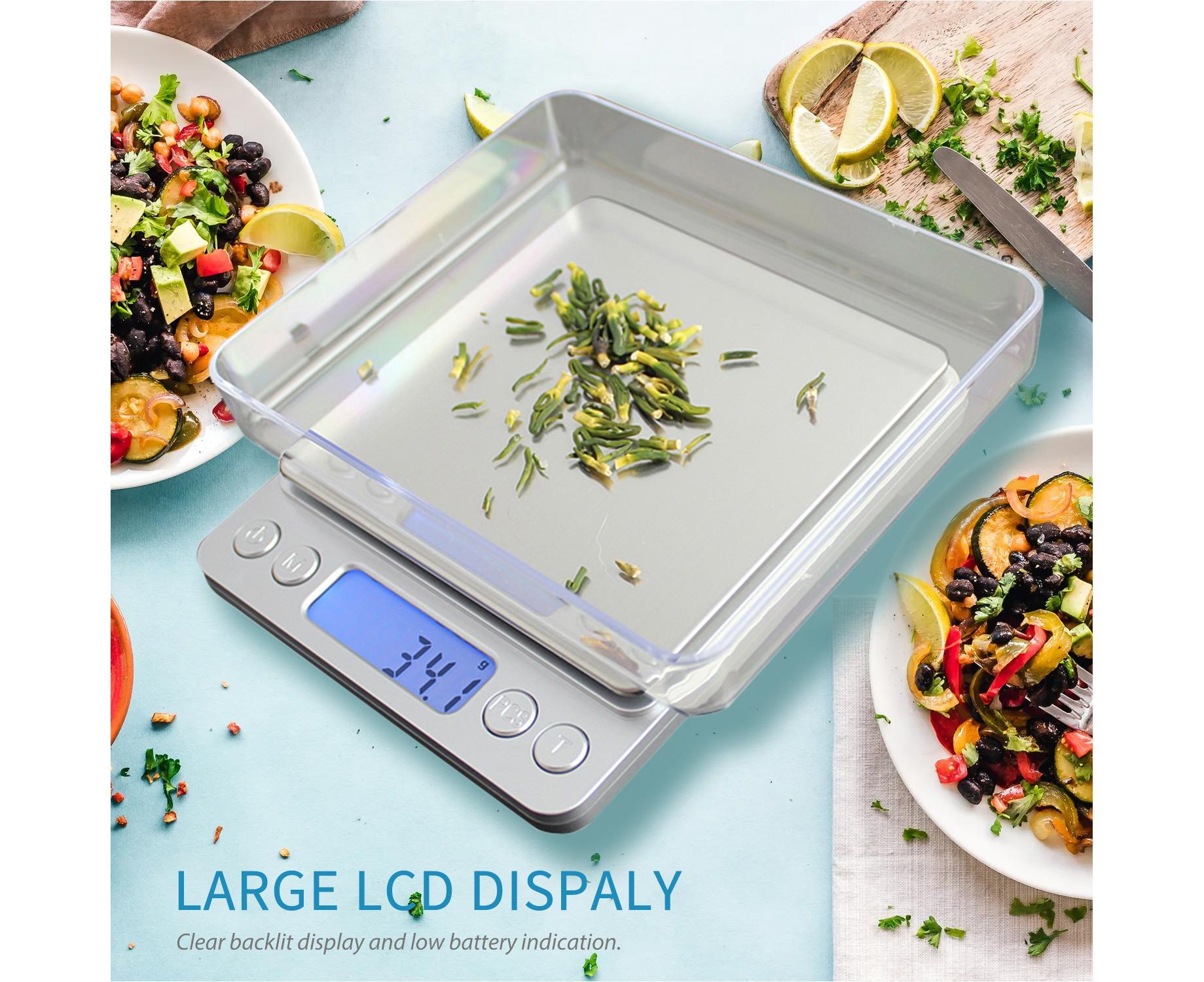 1.1lb Food Scale Digital Kitchen Scale LCD Display Scale Weight G OZ OZT DWT GN CT for Baking Cooking Jewelry Stainless Steel Portable Food - Image 3