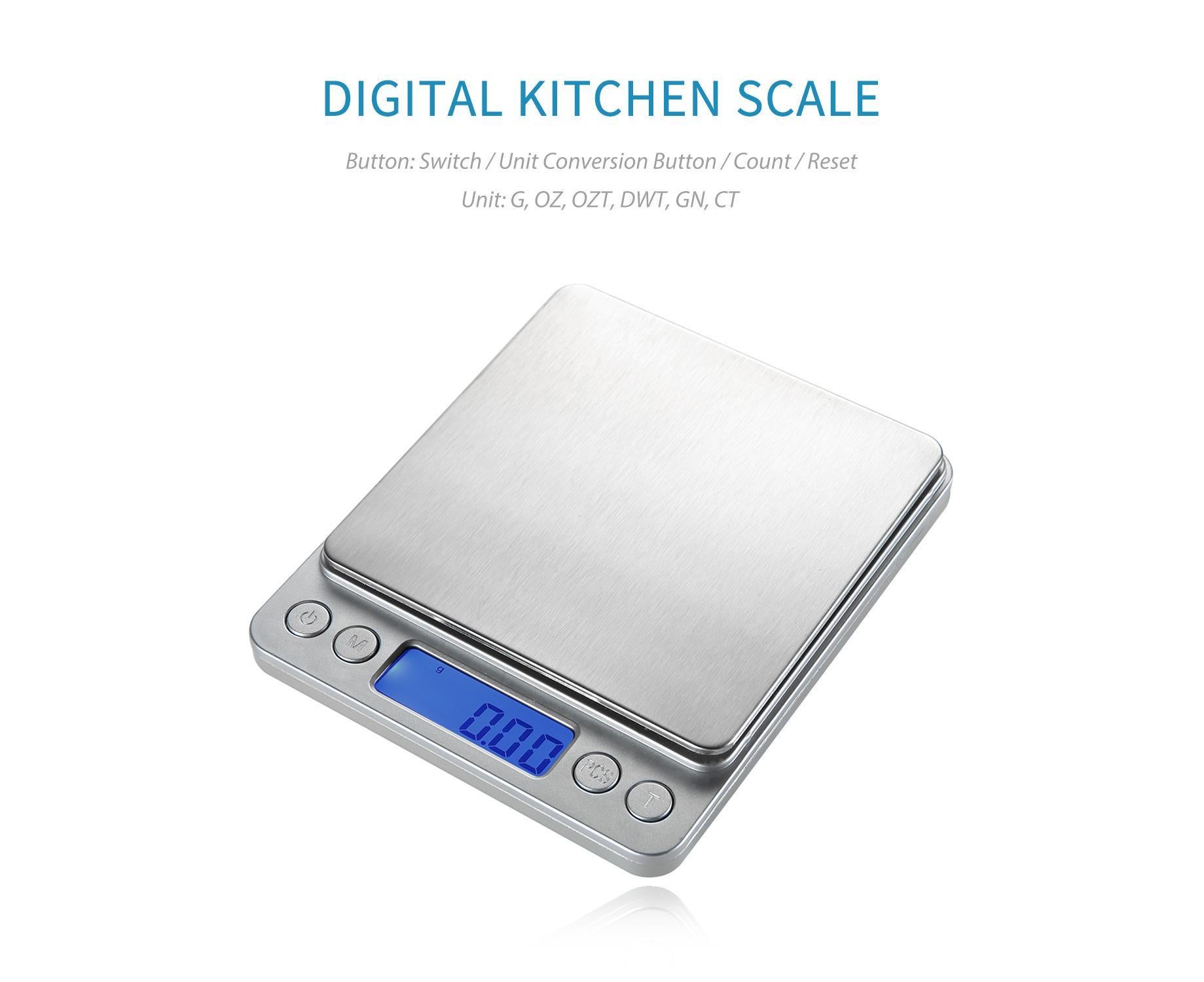 1.1lb Food Scale Digital Kitchen Scale LCD Display Scale Weight G OZ OZT DWT GN CT for Baking Cooking Jewelry Stainless Steel Portable Food - Image 4
