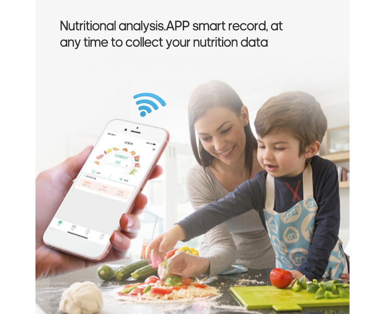 Food Nutrition Scale Food Kitchen Scale BT Digital Kitchen Scale with Nutritional Calculator and Timer 3kg/0.1g Touch Control 5 Units USB - Image 3