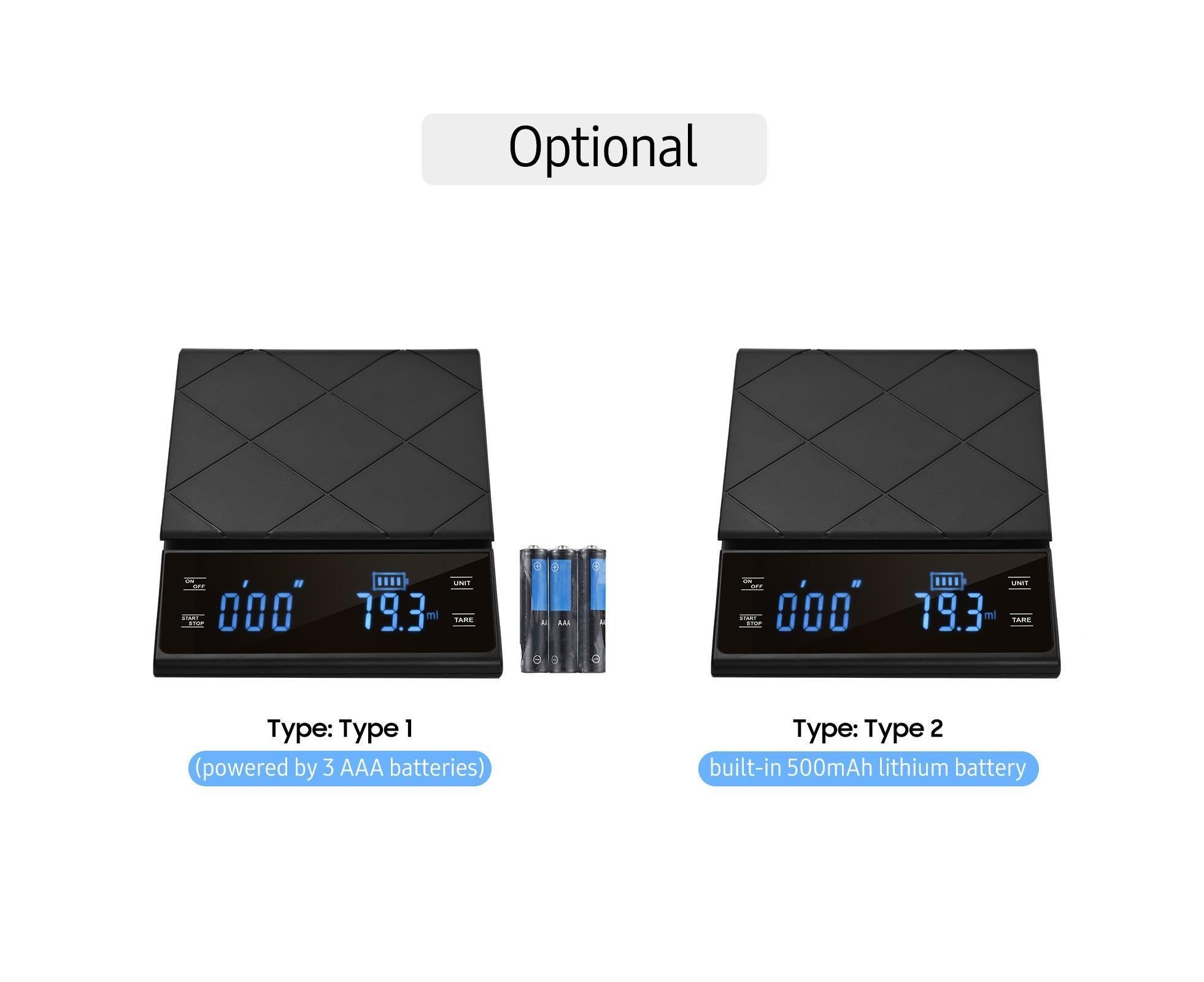 Digital LED Touch Kitchen Scale 3kg/ 0.1g High Precision Time Counting Coffee Brewing Scale Portable Electronic Food Scales with Unit Change - Image 2