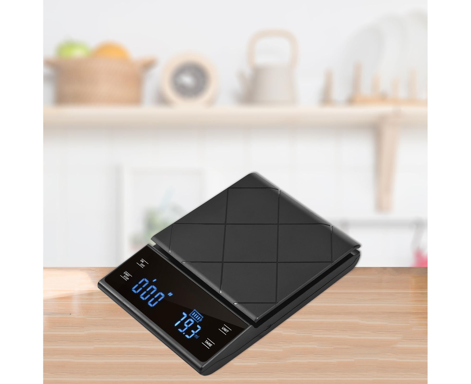 Digital LED Touch Kitchen Scale 3kg/ 0.1g High Precision Time Counting Coffee Brewing Scale Portable Electronic Food Scales with Unit Change - Image 5