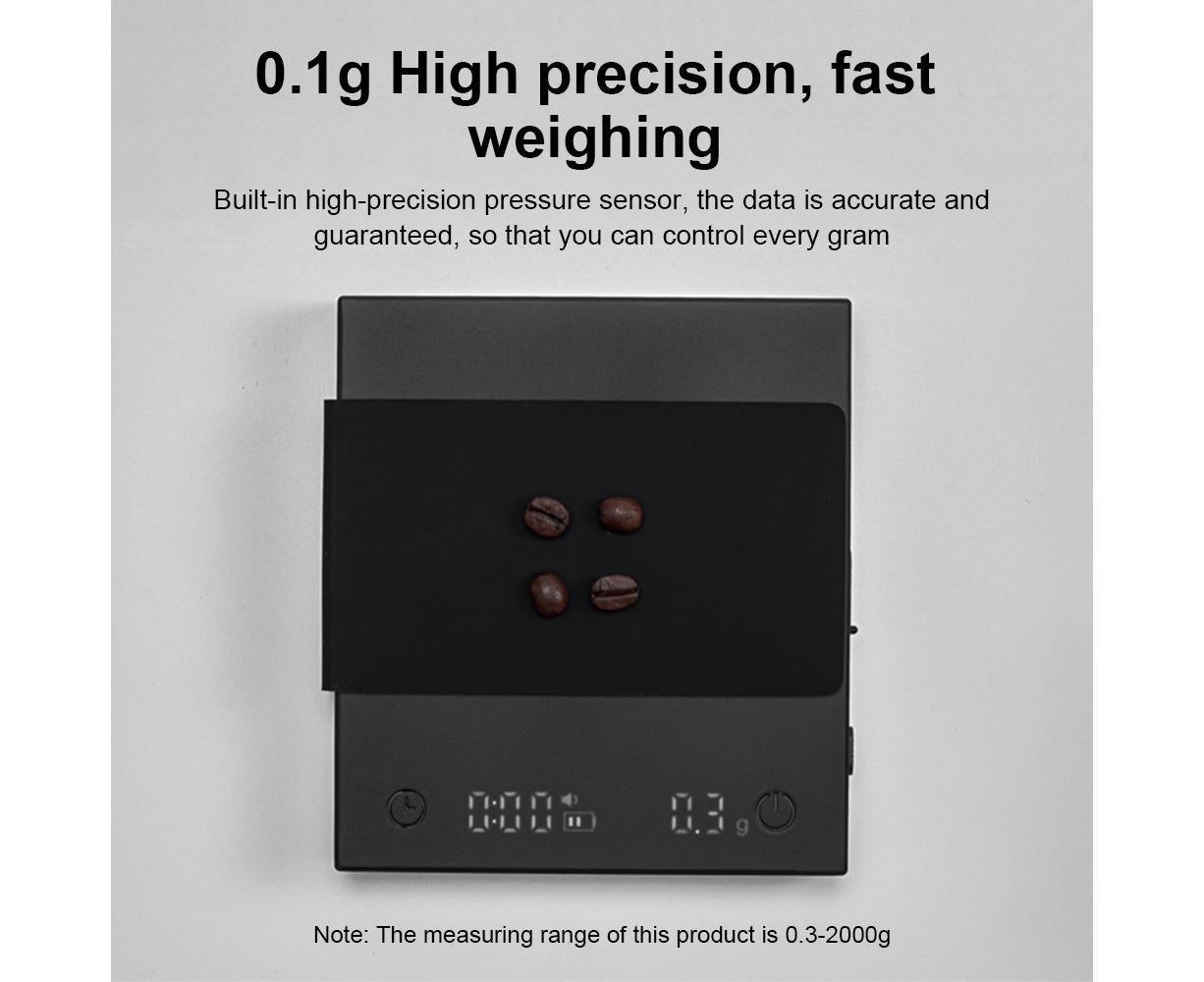 Mini Coffee Scale with Timer, 2kg/0.1g Accurate 3 Modes Type-C Rechargeable Portable Digital Scale for Espresso and Pour Over Coffee with - Image 4