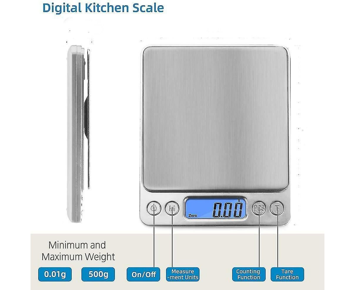 Precision Scale Mini Gram Jewelry Food Scale 500g/01g - Digital Kitchen Scale - Image 2