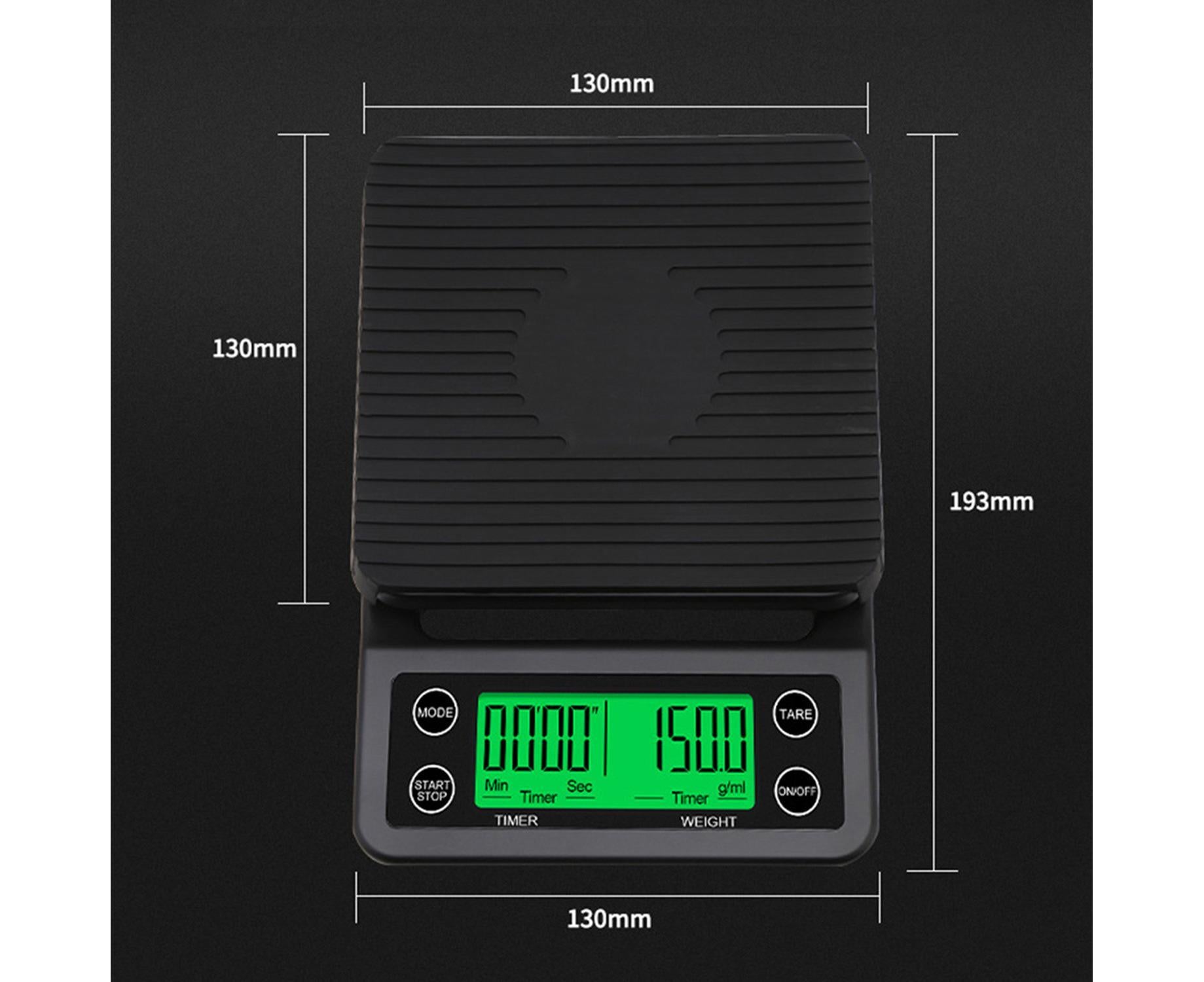 Accurate Electric Kitchen Scale,Coffee Scale with Timer High-precision Kitchen Scale Mini Electronic Platform Scale Food Weighing Scale - Image 2