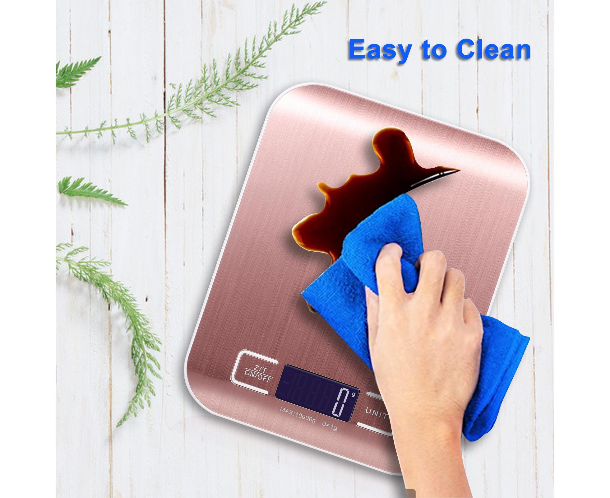 Kitchen Scale Digital Food Scale 10KG Measuring Range for Cooking Baking g lb oz ml kg Milk ml Stainless Steel Rechargeable - Image 2