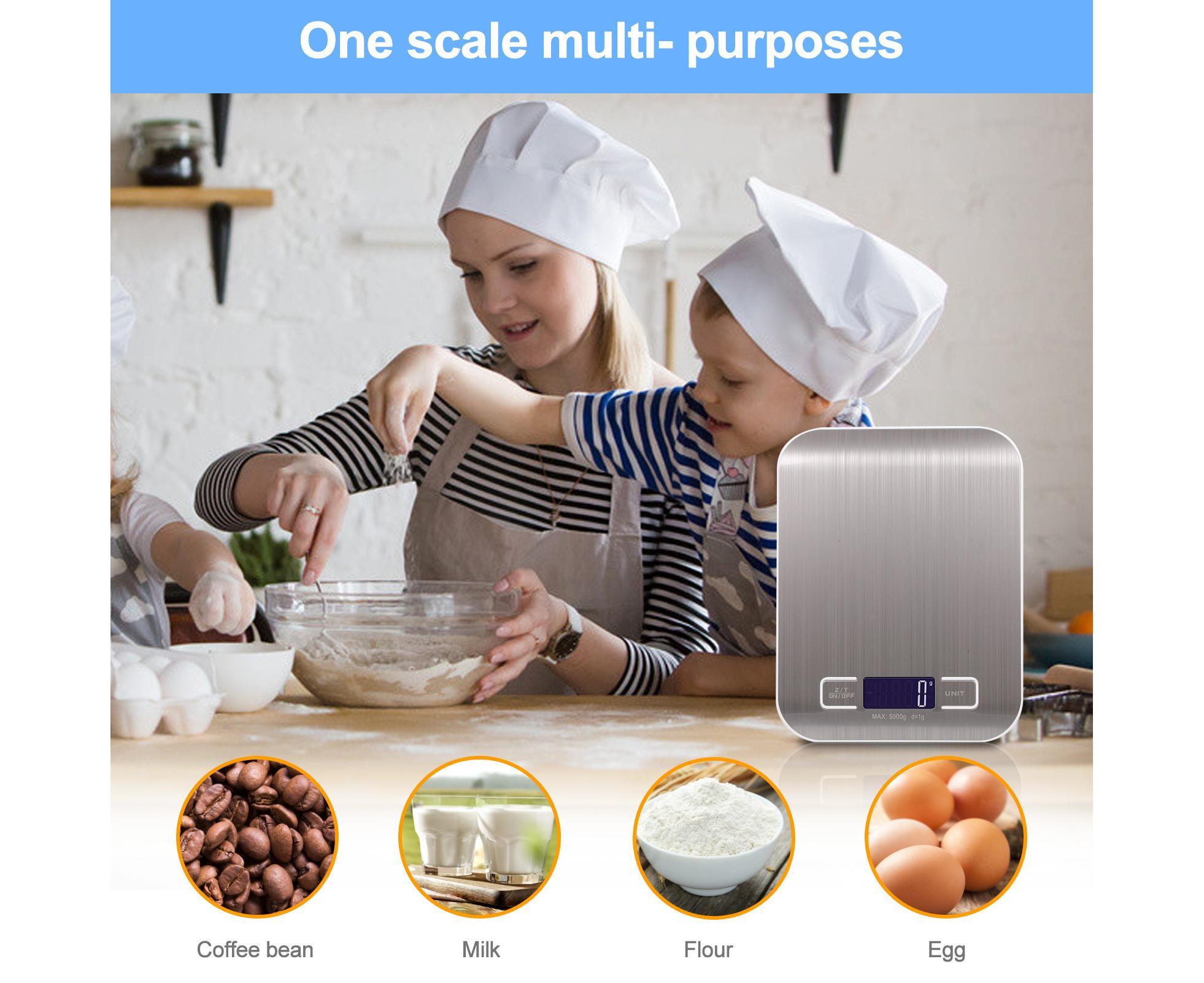 Kitchen Scale Digital Food Scale 10KG Measuring Range for Cooking Baking g lb oz ml kg Milk ml Stainless Steel Rechargeable - Image 6
