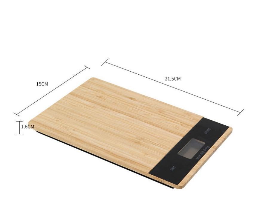 New 5kg food medicine scale baking electronic scale home gram weight scale bamboo panel home kitchen electronic scale Bamboo panel 5kg/1g - Image 4