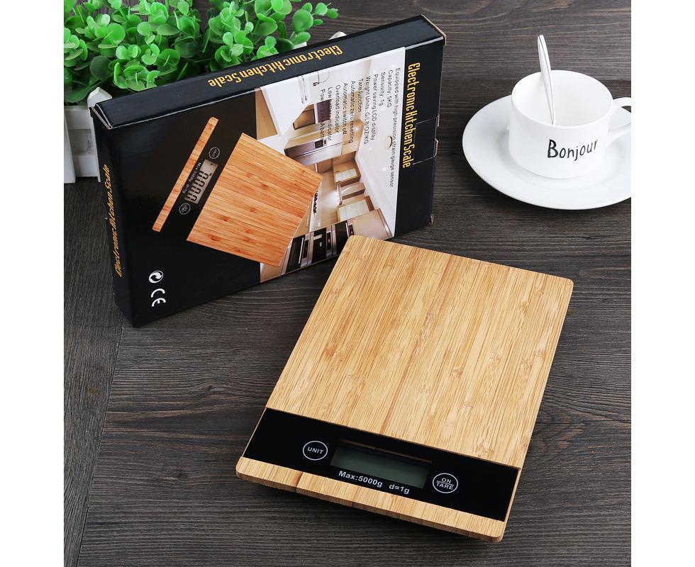 New 5kg food medicine scale baking electronic scale home gram weight scale bamboo panel home kitchen electronic scale Bamboo panel 5kg/1g - Image 5