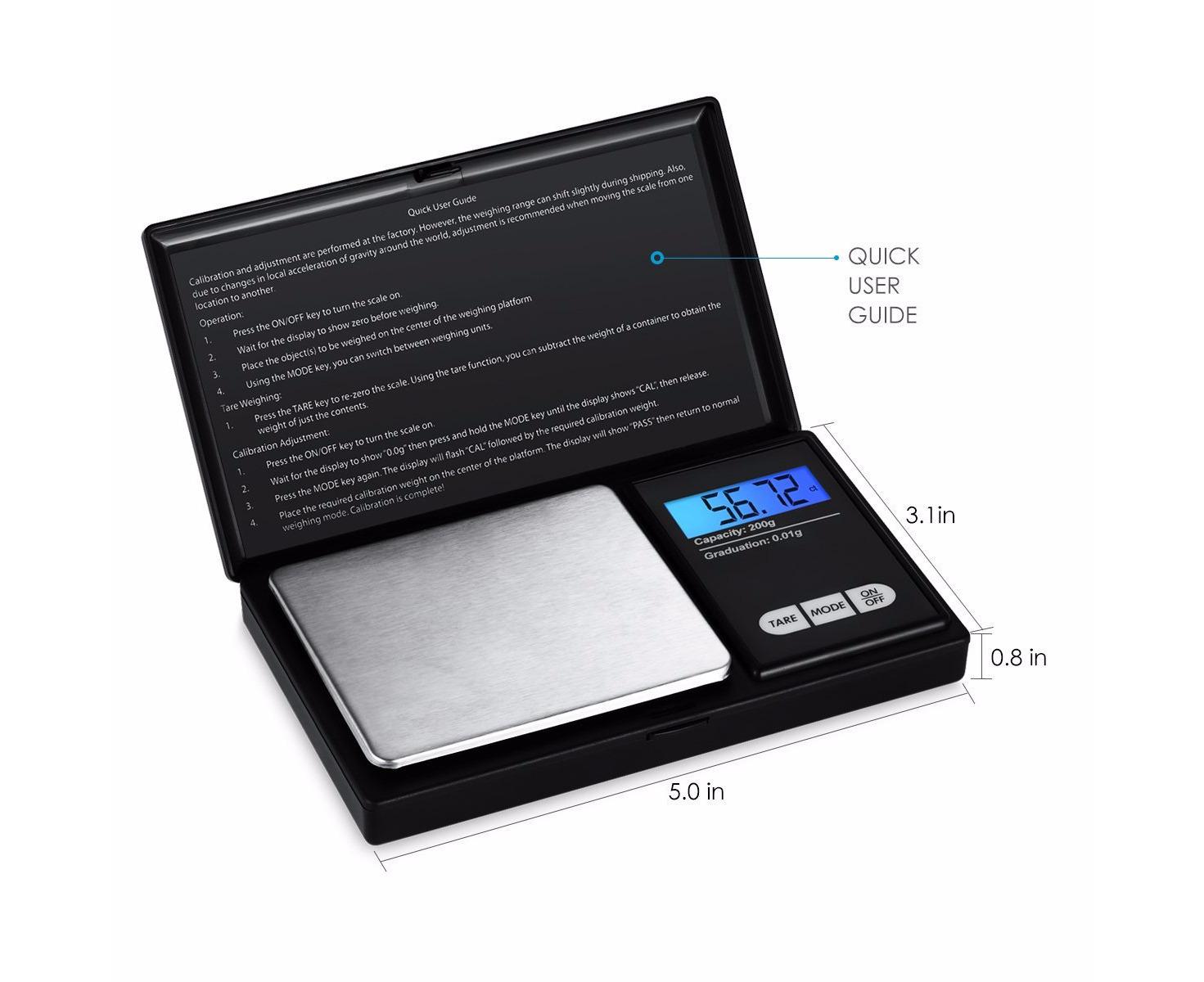 Electronic Pocket Mini Digital Gold Jewellery kitchen Scales 0.1G to 1000 Grams - Image 2