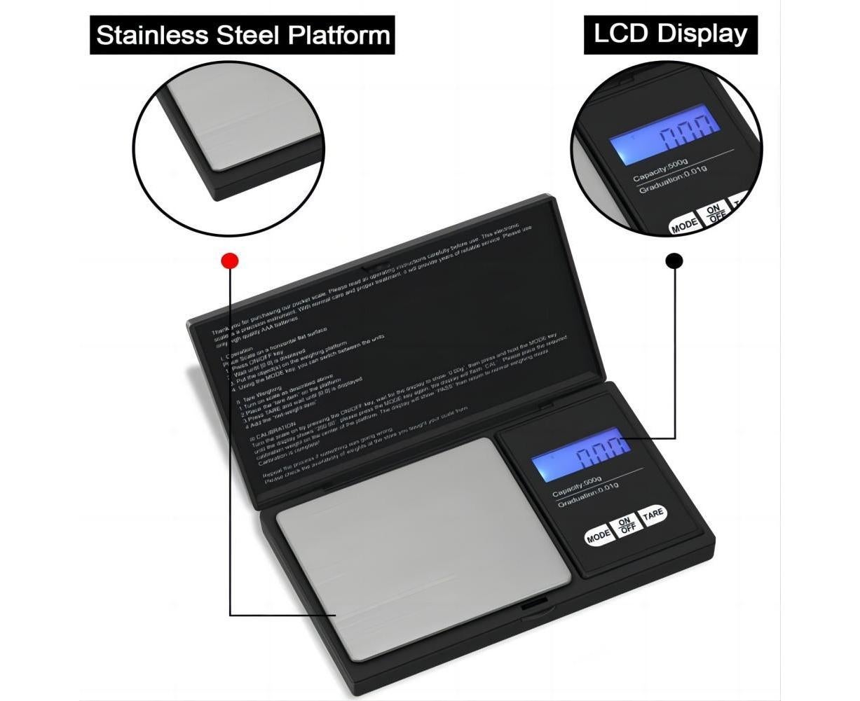 Precision Scale 0.01g, 500g/0.01g, Pocket Scale with LCD Display, Small Jewelry Scale, Kitchen Scale, Precision Scale with Tare Function - Image 3