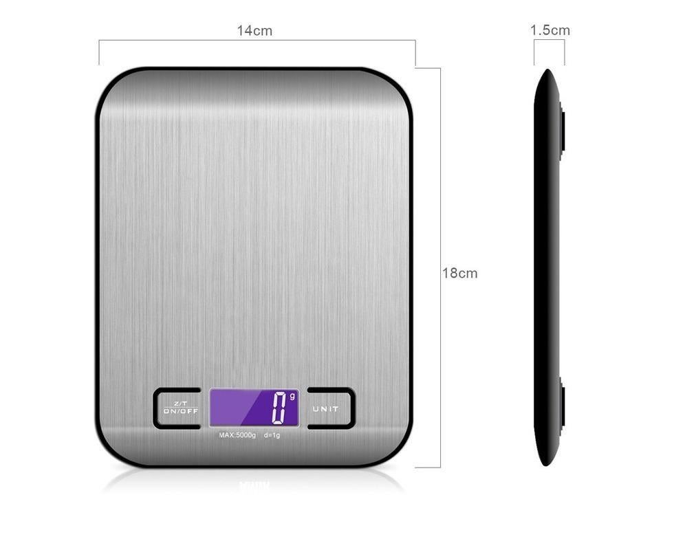Rechargeable stainless steel electronic weighing kitchen electronic scale 5kg household food scale small gram called baking kitchen scale - Image 2