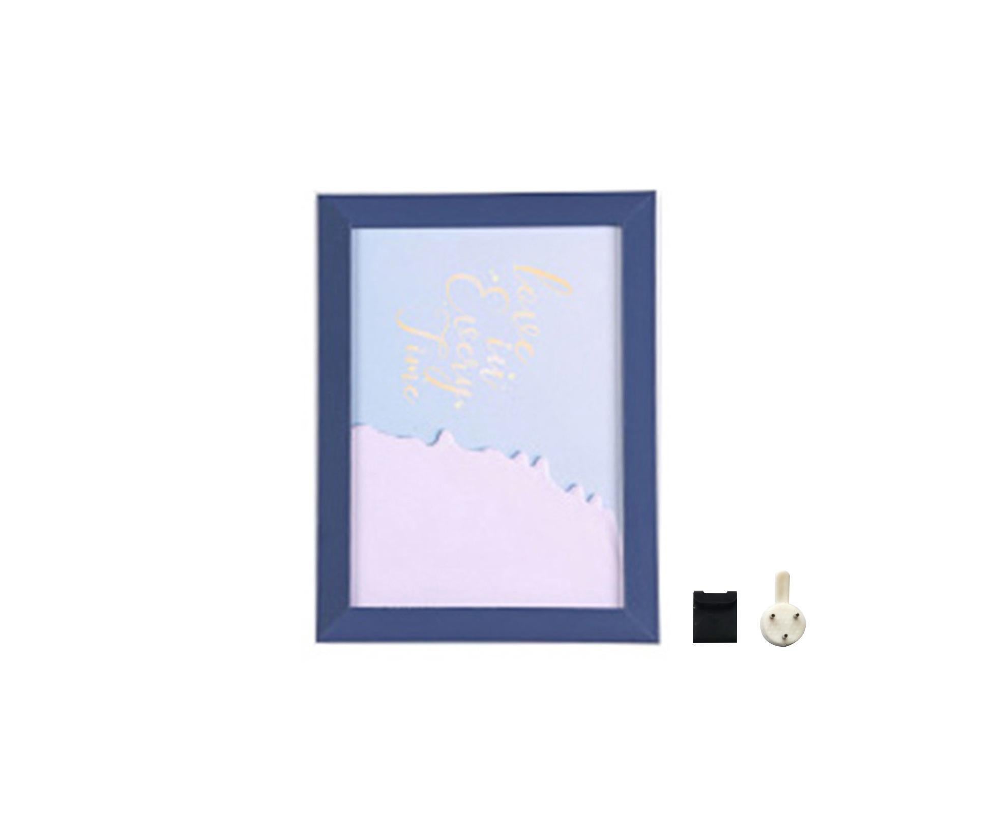 1 Set 5 Inch Photo Frame Patchwork Waterproof Thickened Decorative Foam Wall Hanging Photo Display Frame Household Supply - Dark Blue - Image 1