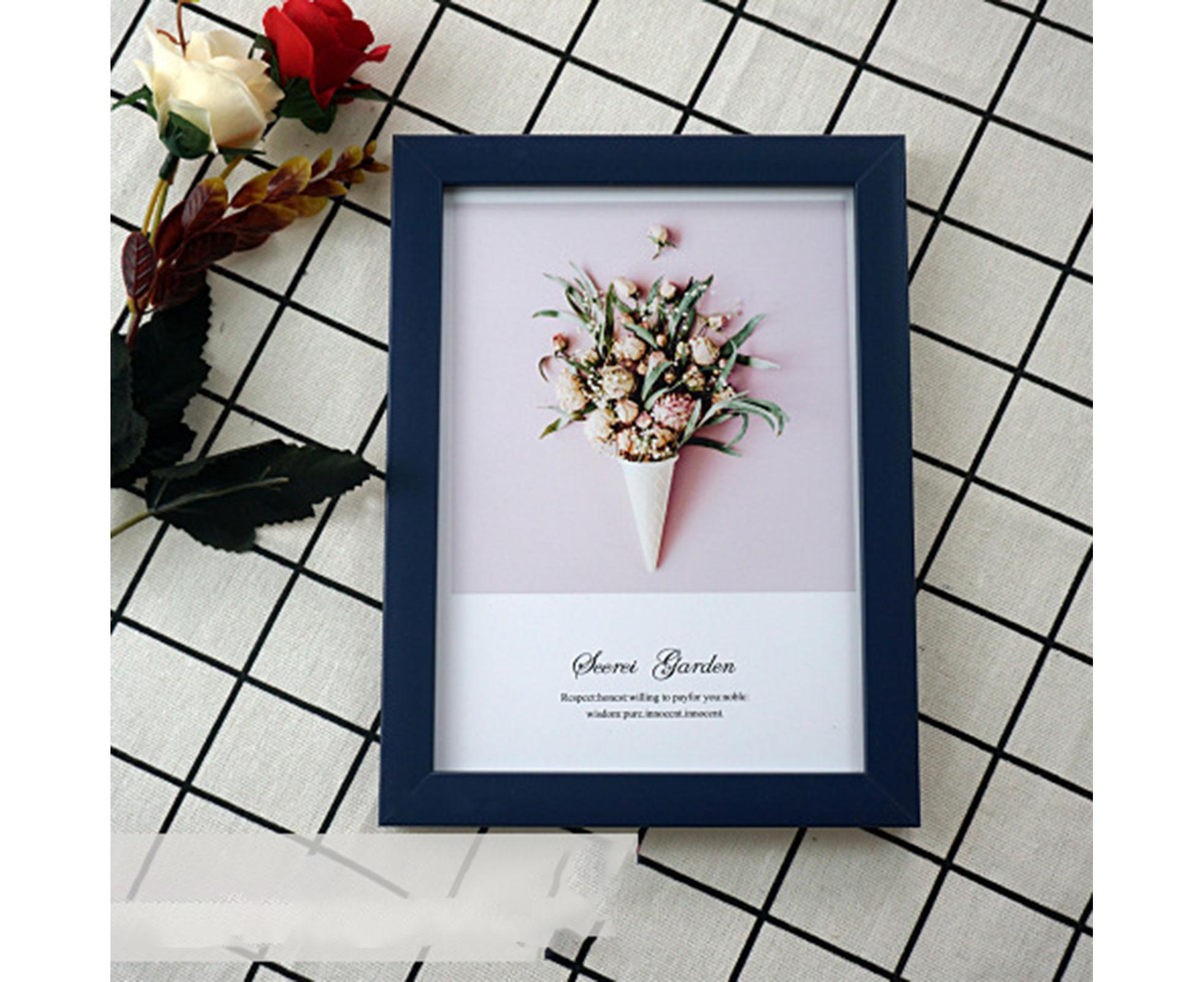 1 Set 5 Inch Photo Frame Patchwork Waterproof Thickened Decorative Foam Wall Hanging Photo Display Frame Household Supply - Dark Blue - Image 3