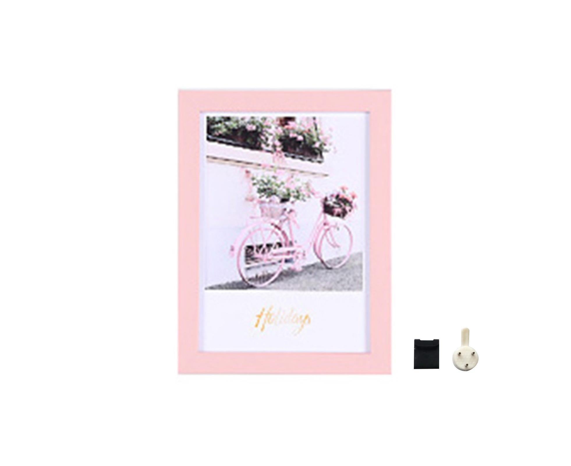 1 Set 5 Inch Photo Frame Patchwork Waterproof Thickened Decorative Foam Wall Hanging Photo Display Frame Household Supply - Pink - Image 1