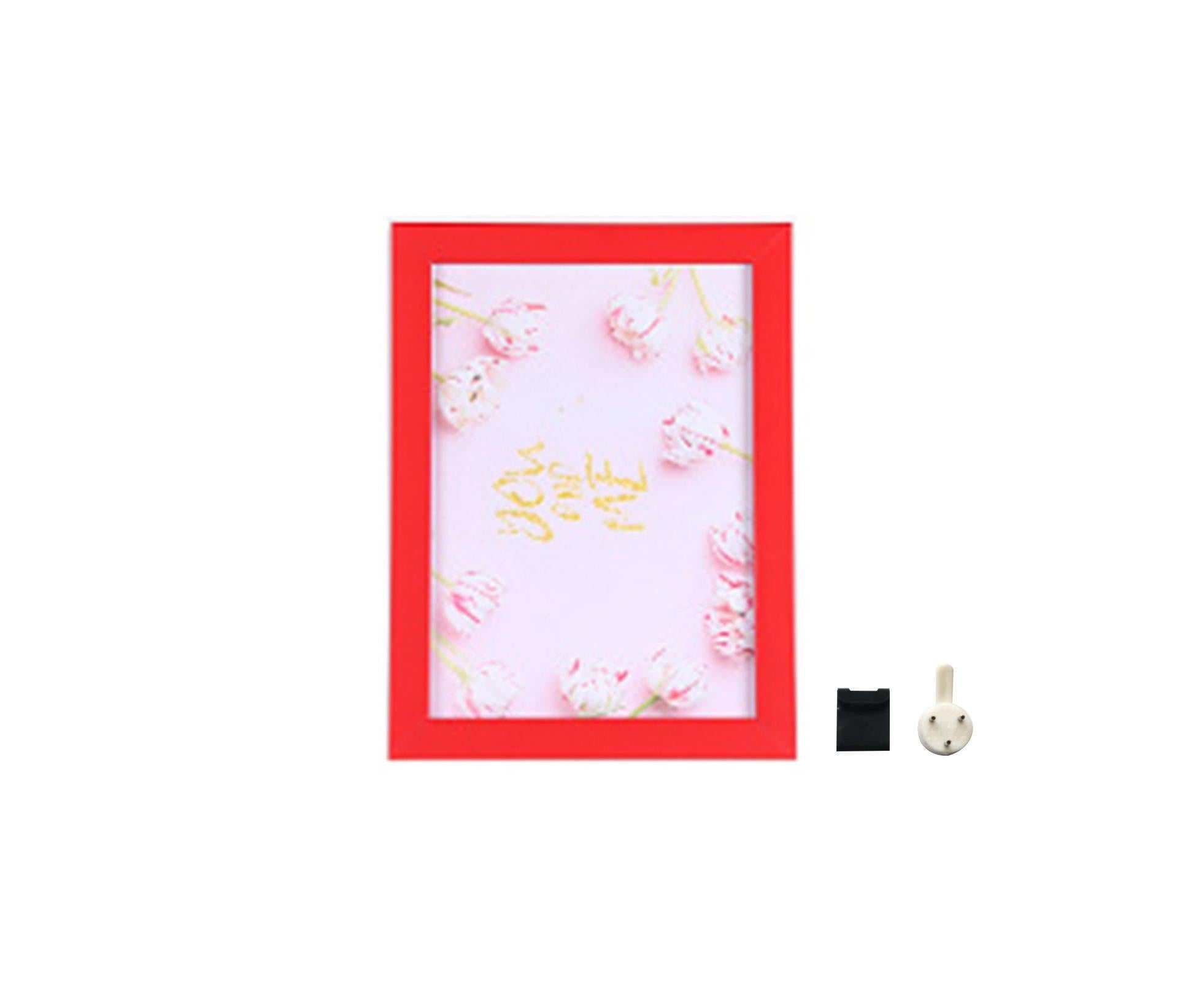 1 Set 5 Inch Photo Frame Patchwork Waterproof Thickened Decorative Foam Wall Hanging Photo Display Frame Household Supply - Red - Image 1
