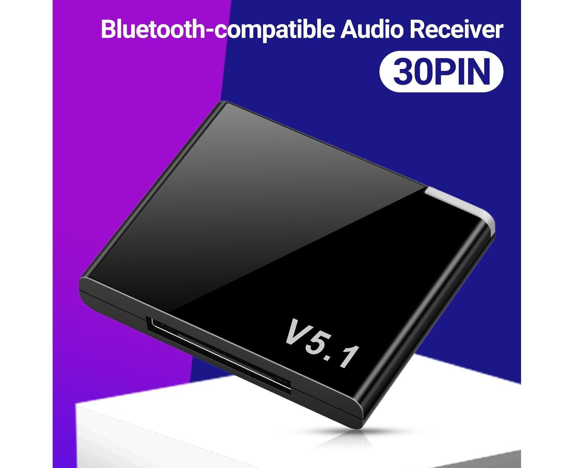 Audio Receiver Quick Transmission High Fidelity Plug Play 30 Pin Bluetooth-compatible5.1  Music Receiver Adapter for Home - Black - Image 5