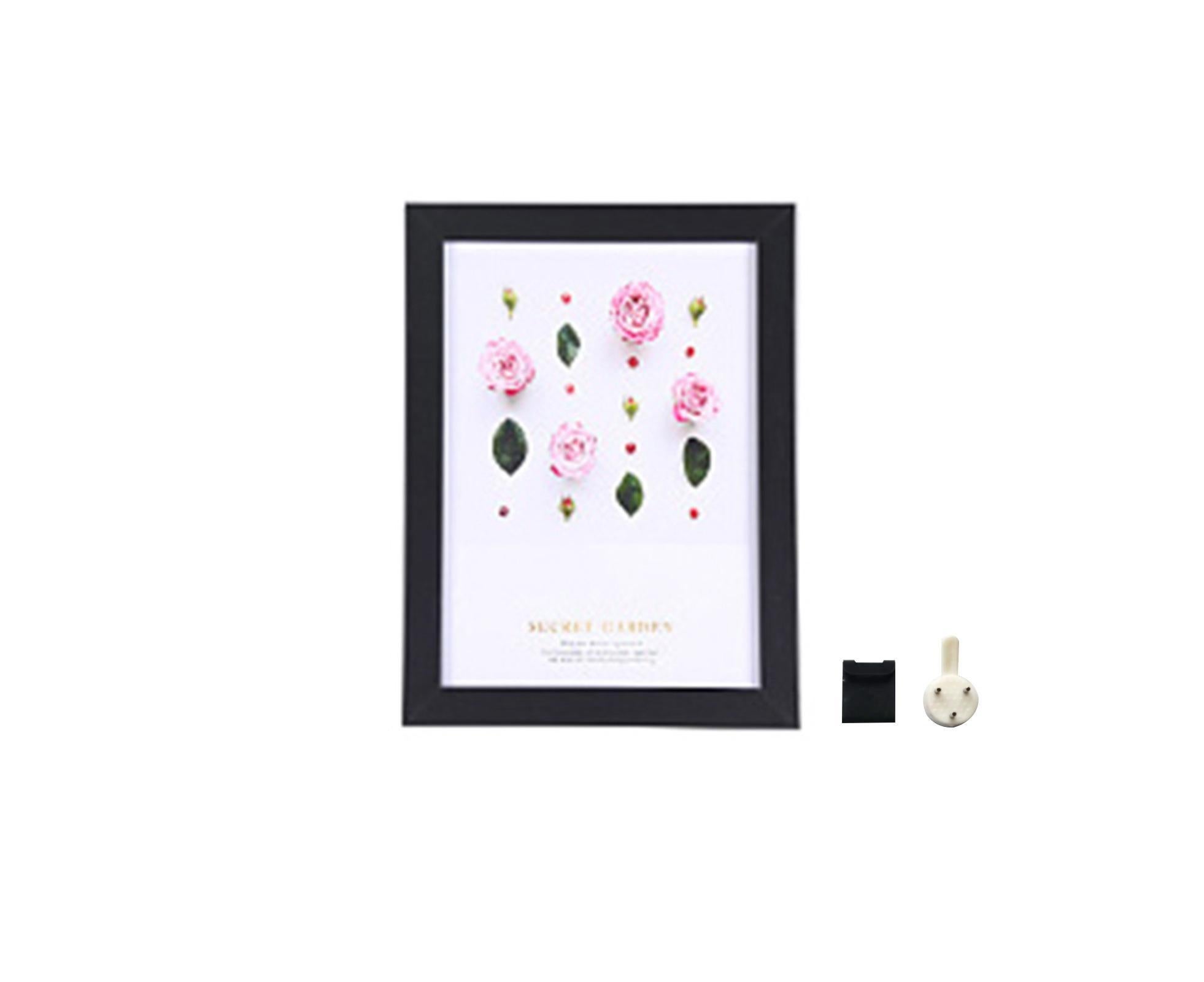 1 Set 5 Inch Photo Frame Patchwork Waterproof Thickened Decorative Foam Wall Hanging Photo Display Frame Household Supply - Black - Image 1