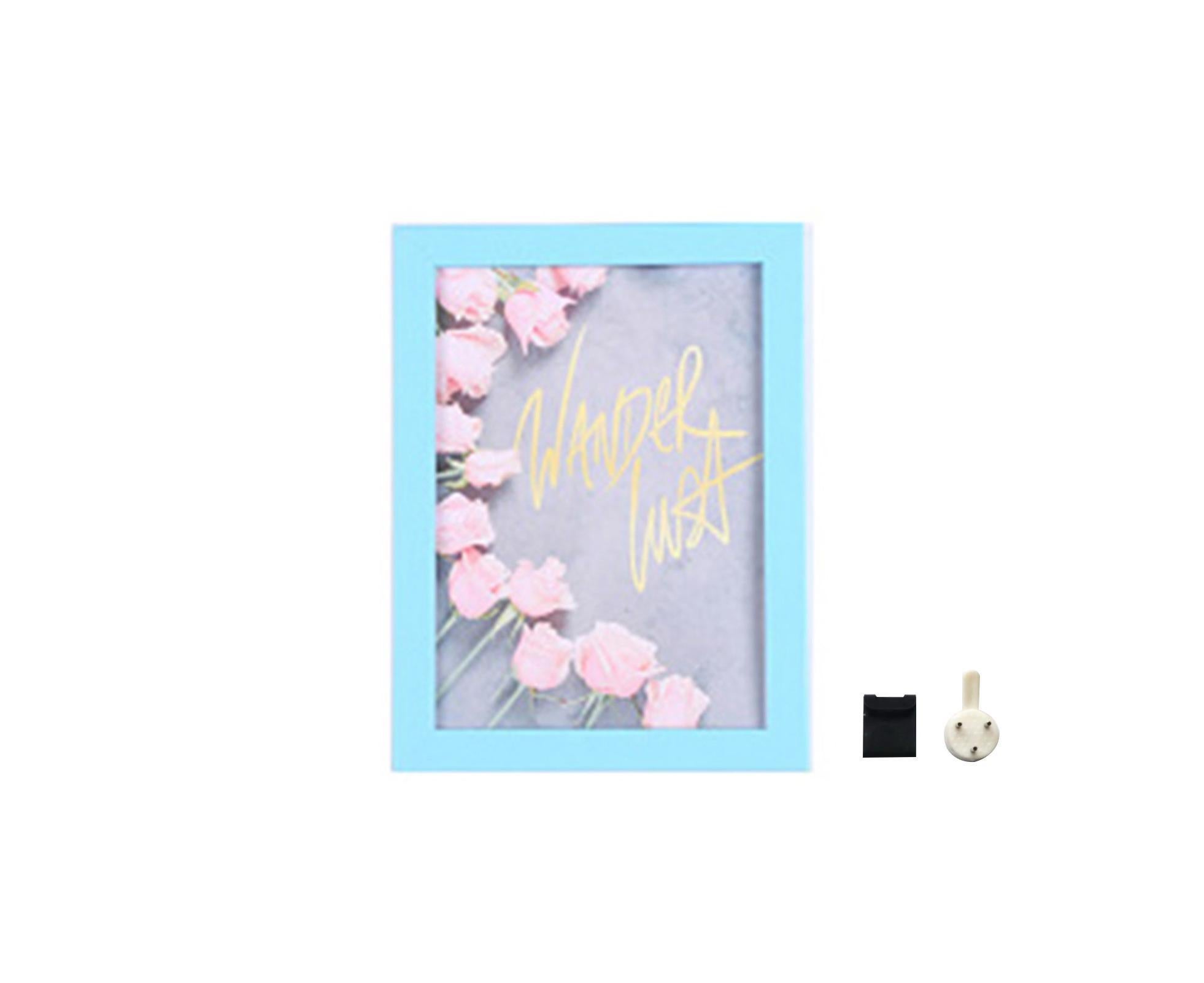 1 Set 5 Inch Photo Frame Patchwork Waterproof Thickened Decorative Foam Wall Hanging Photo Display Frame Household Supply - Blue - Image 1
