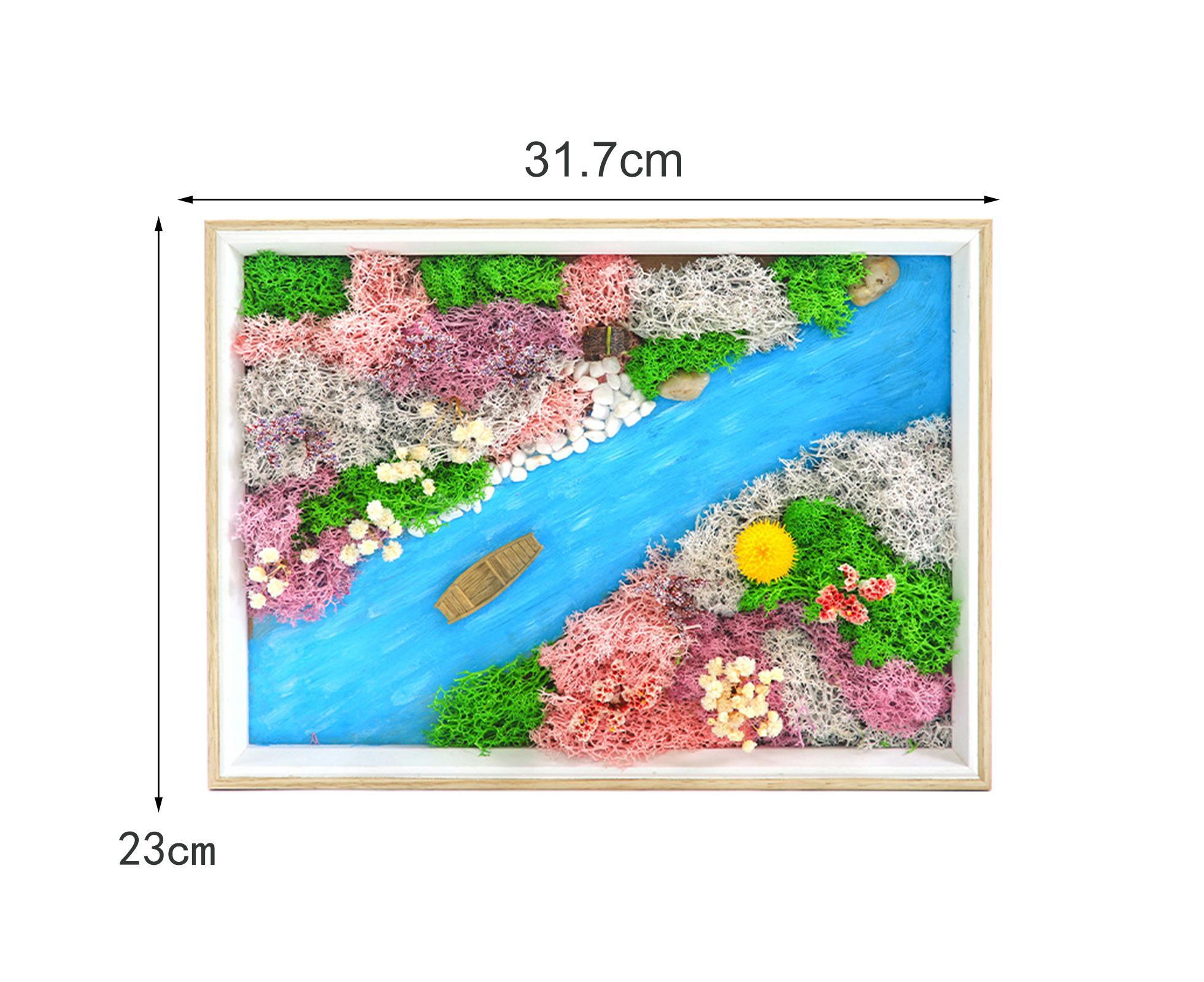 1 Set Everlasting Moss Painting Unique Creative Ocean World Picture with Photo Frame for Home Decoration - Image 2