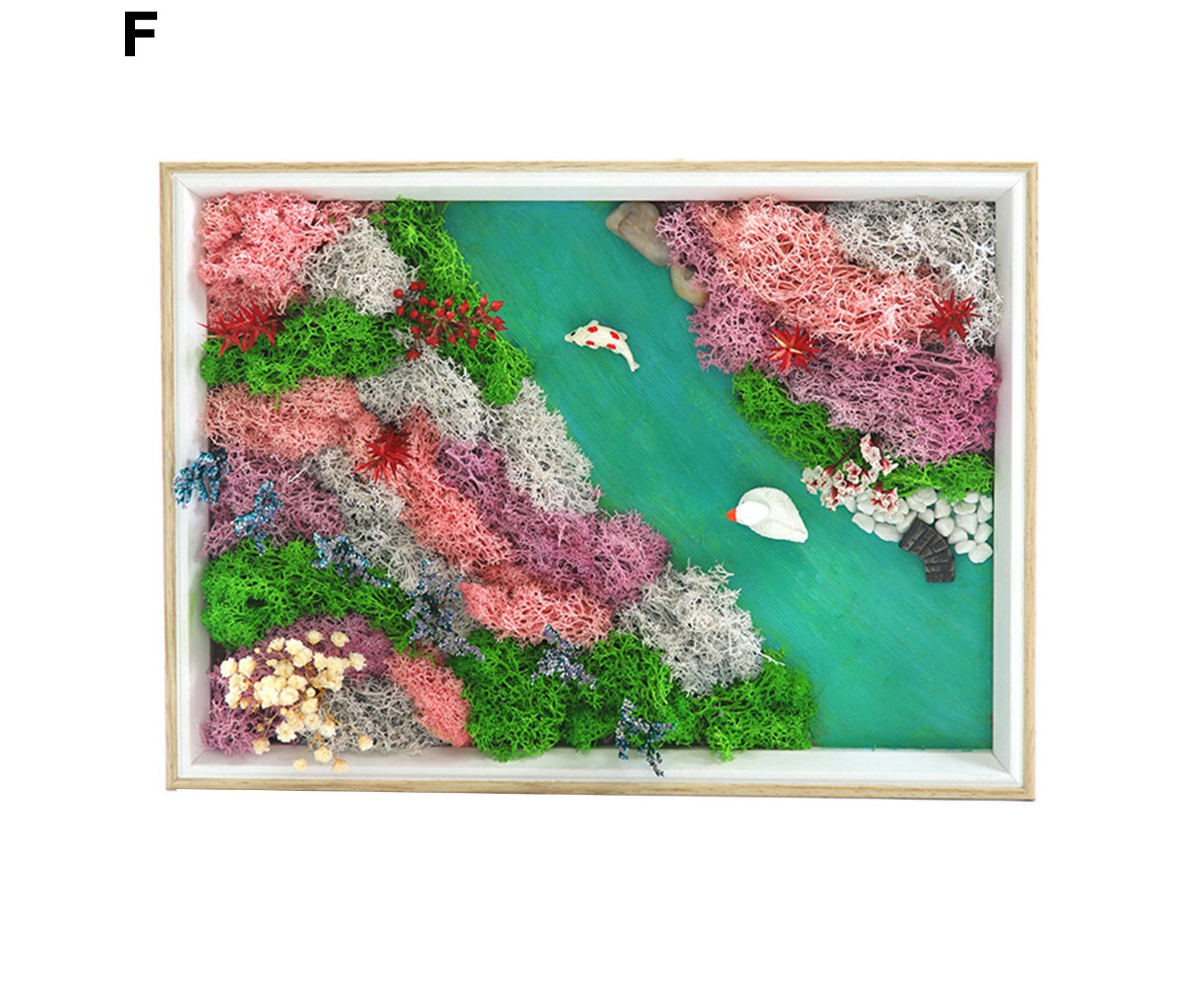 1 Set Everlasting Moss Painting Unique Creative Ocean World Picture with Photo Frame for Home Decoration - Image 3