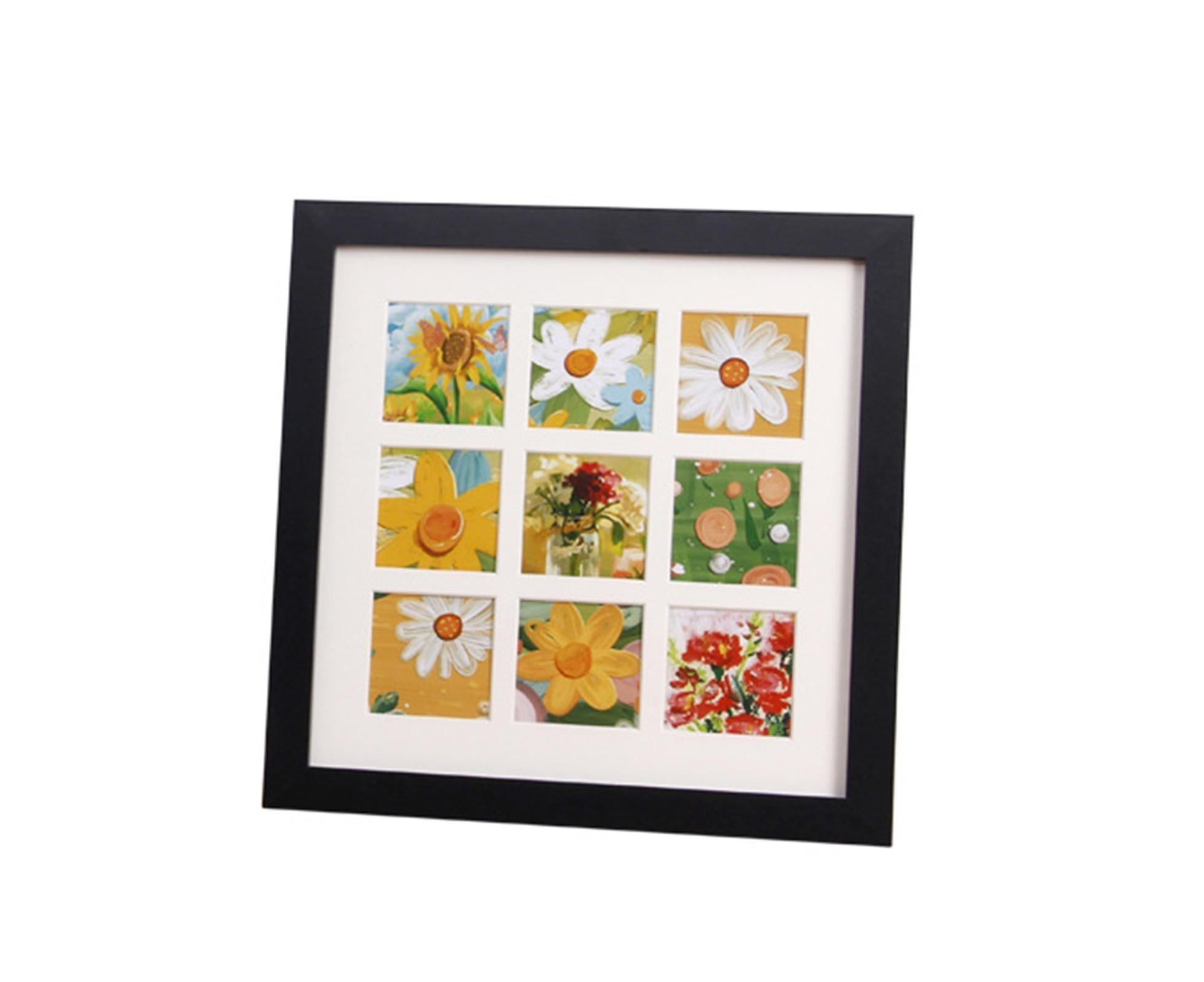 1 Set Painting Frame Not Easily Deformed Sturdy Square 4/9 Grids Picture Display Stands Home Supplylack - Image 1