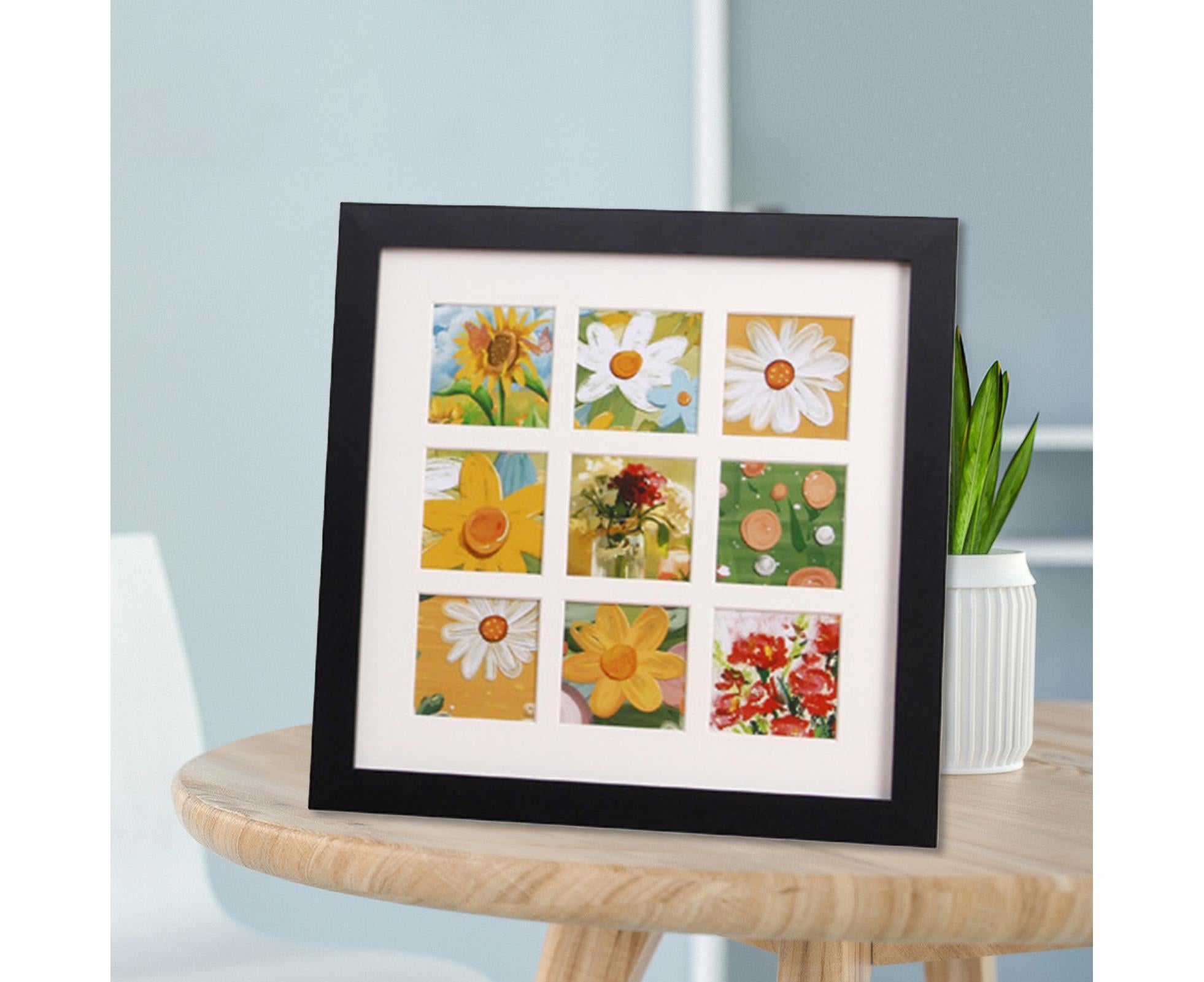 1 Set Painting Frame Not Easily Deformed Sturdy Square 4/9 Grids Picture Display Stands Home Supplylack - Image 4