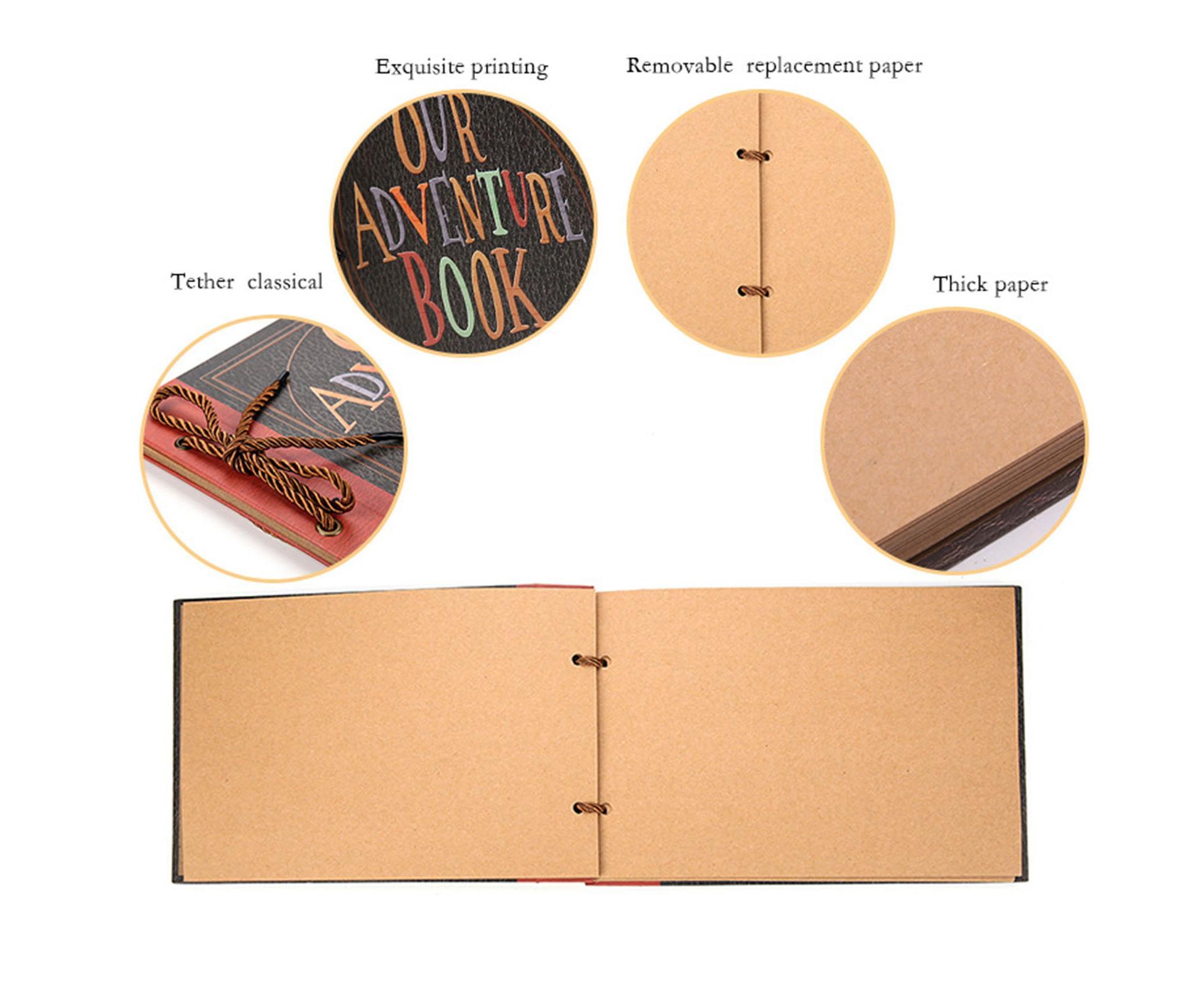 1 Set Photo Album Vintage Design Adventure Book Creative DIY Scrapbook Album for Weddings Travel Family - Image 3