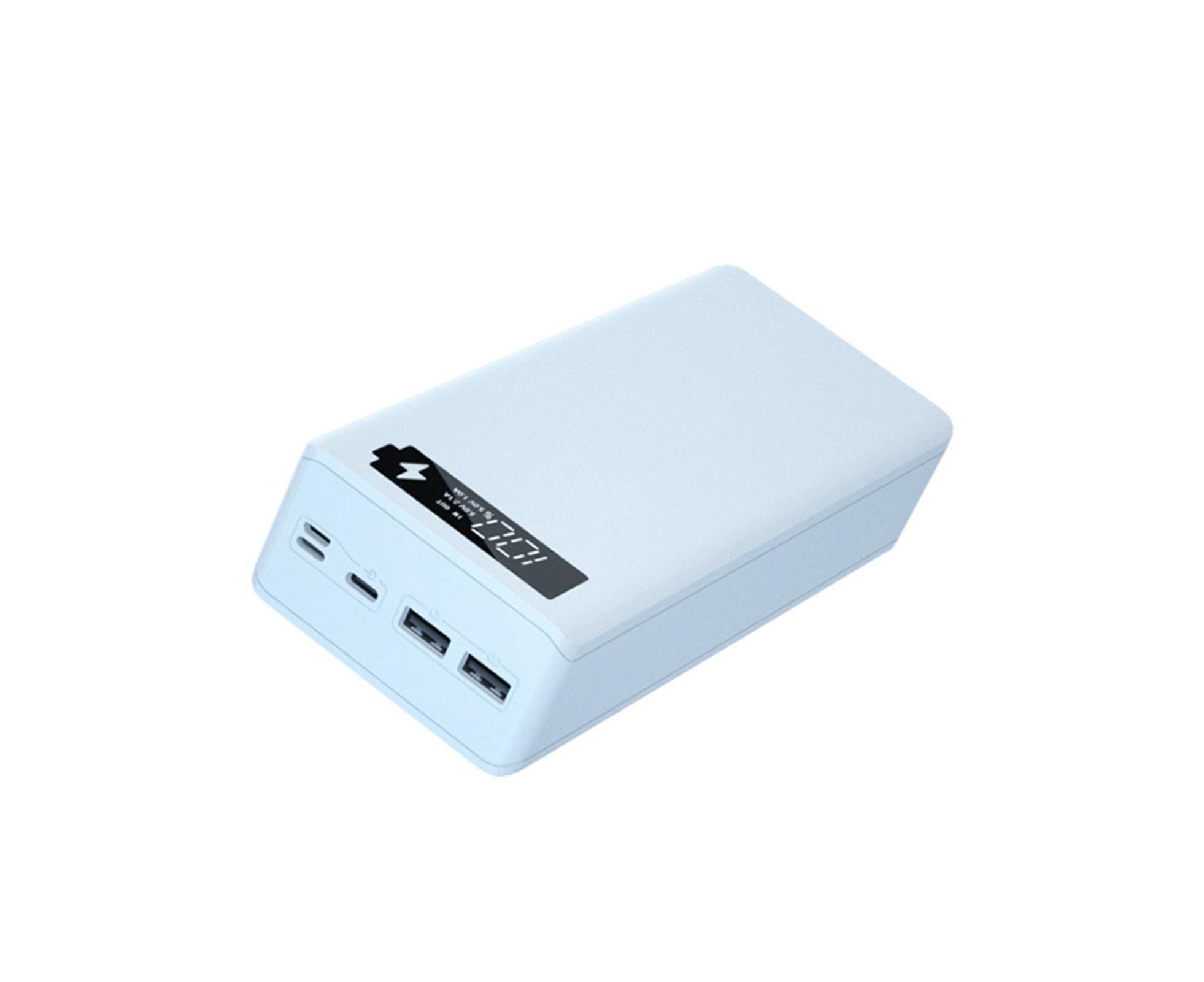 Battery Charger Case Detachable Design 5 Interfaces LCD Rechargeable Multifunctional 15W Fast Charging Easy to Carry Battery Charge - White - Image 1