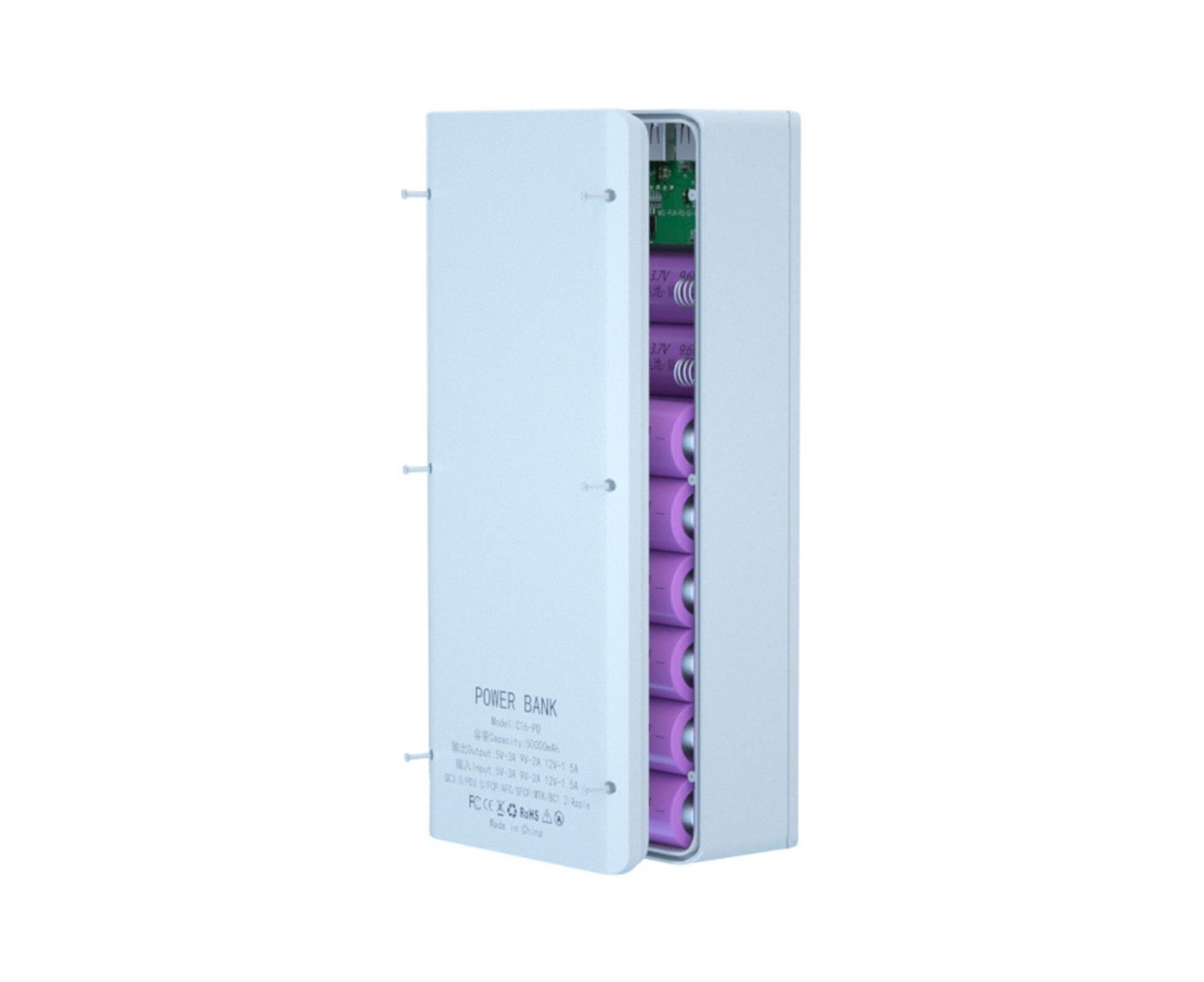 Battery Charger Case Detachable Design 5 Interfaces LCD Rechargeable Multifunctional 15W Fast Charging Easy to Carry Battery Charge - White - Image 3
