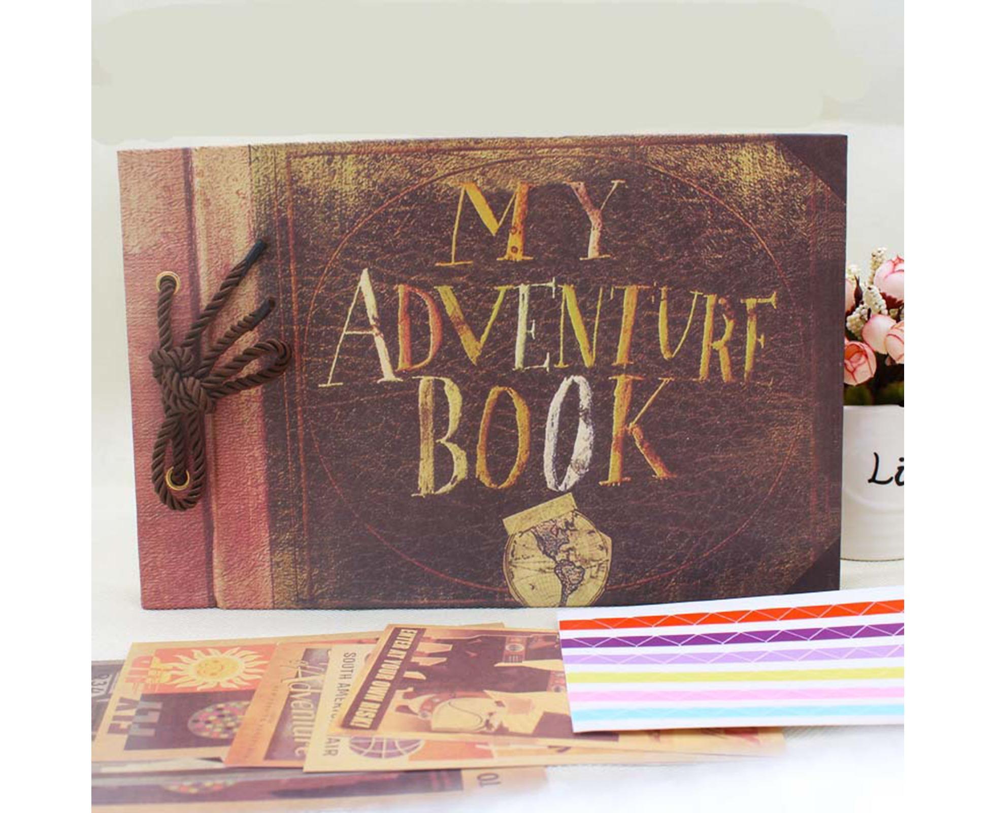 1 Set Photo Album Vintage Design Adventure Book Creative DIY Scrapbook Album for Weddings Travel Family - Image 4