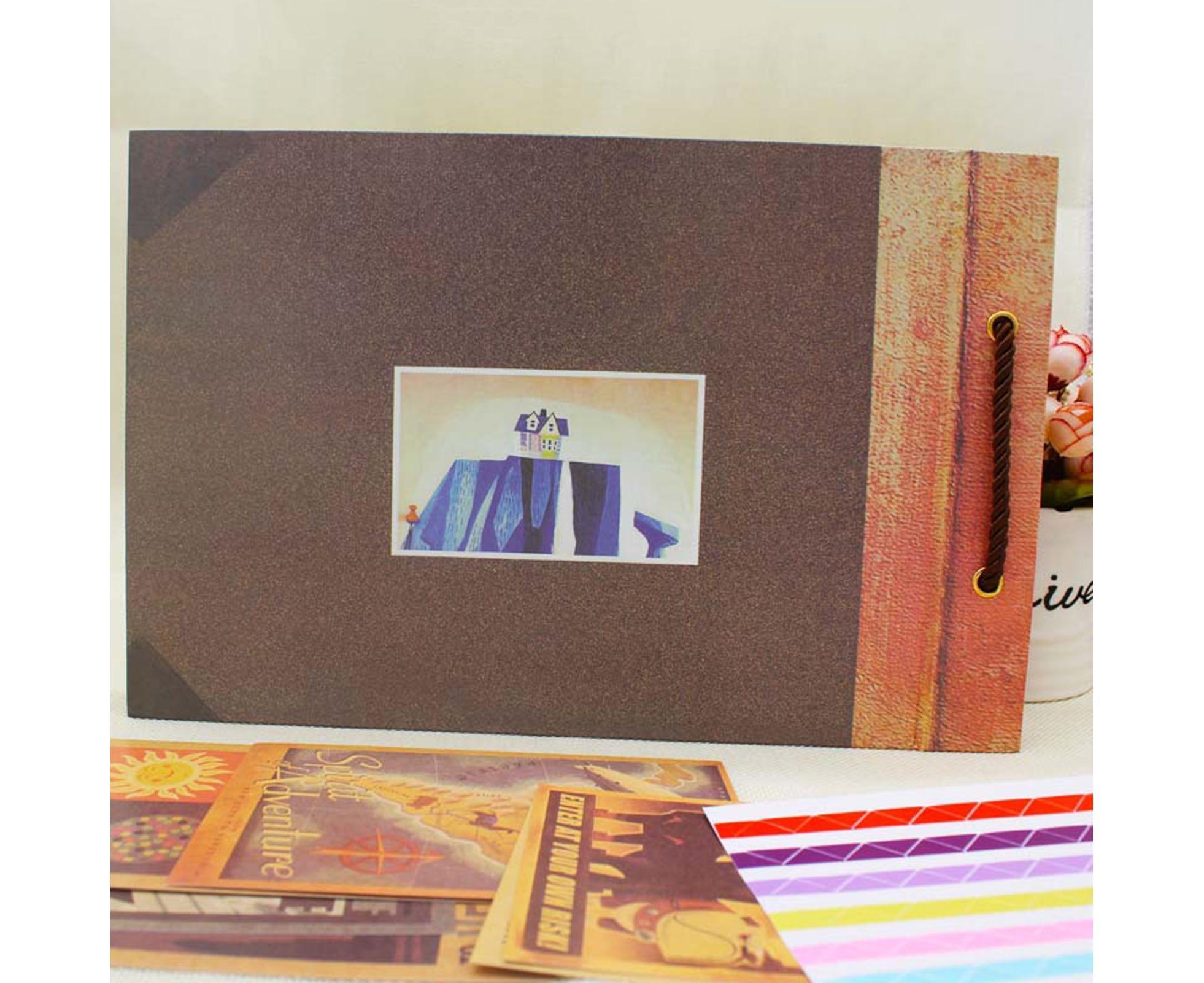 1 Set Photo Album Vintage Design Adventure Book Creative DIY Scrapbook Album for Weddings Travel Family - Image 6