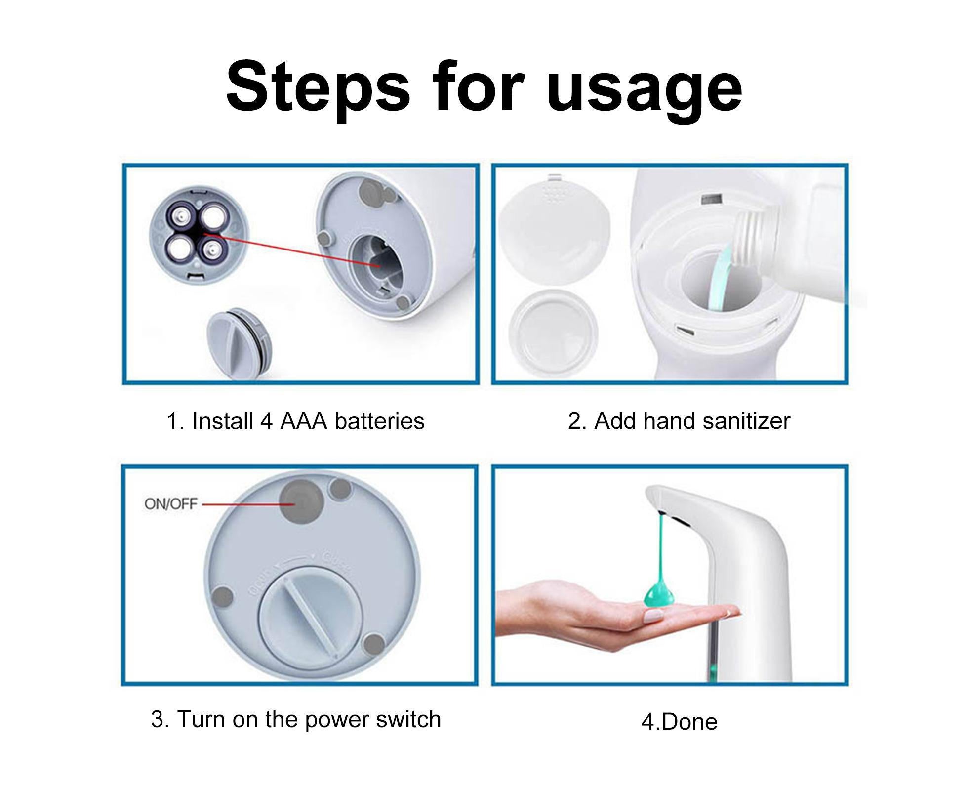 200ml Automatic Sanitizer Dispenser Quick Response Sensitive Hands Free Electric Large Capacity Dispense Soap Non-contact Sensor Leak-proof Soap Dispenser - White - Image 2