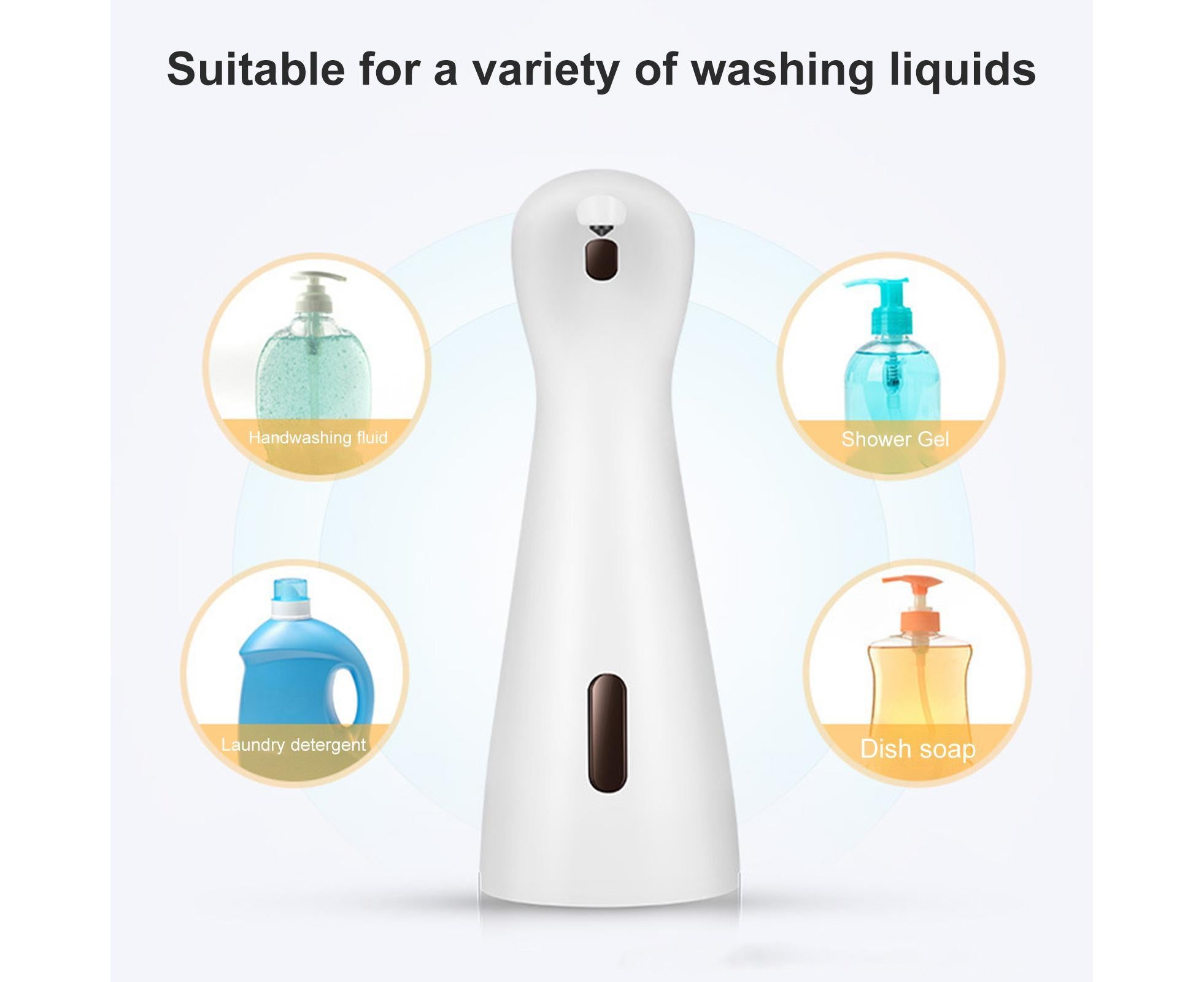 200ml Automatic Sanitizer Dispenser Quick Response Sensitive Hands Free Electric Large Capacity Dispense Soap Non-contact Sensor Leak-proof Soap Dispenser - White - Image 4