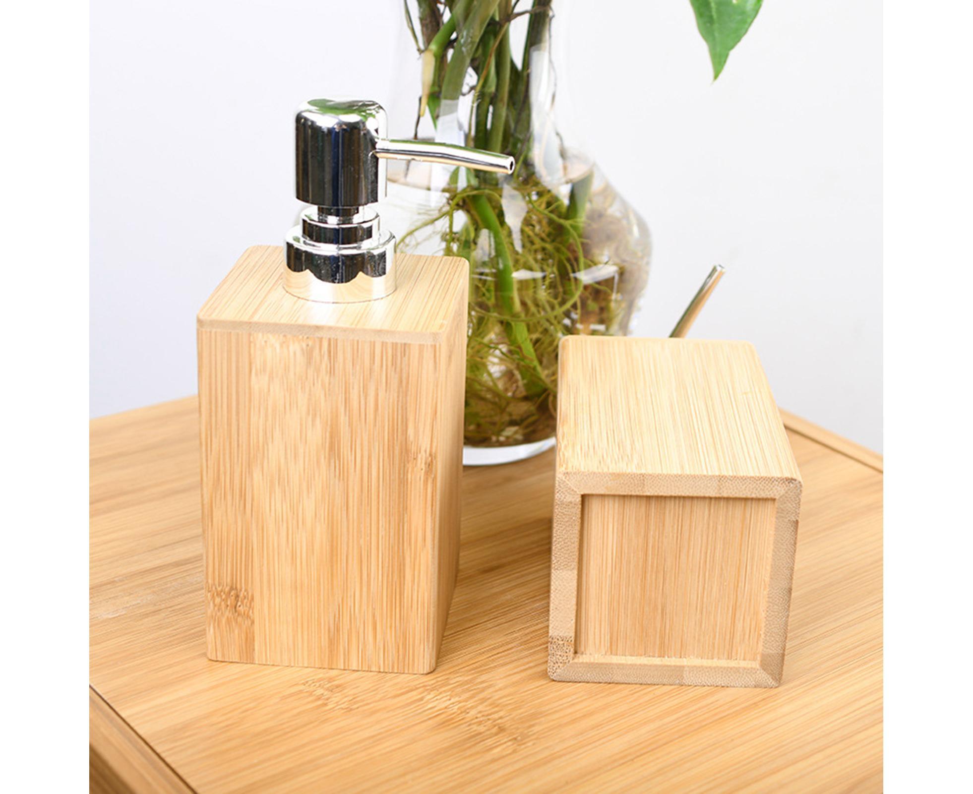 280ml Refillable Shampoo Liquid Soap Dispenser Empty Sub-bottling Storage Container Wooden Color Pump Design Shower Gel Bottle for Bathroom - Image 5
