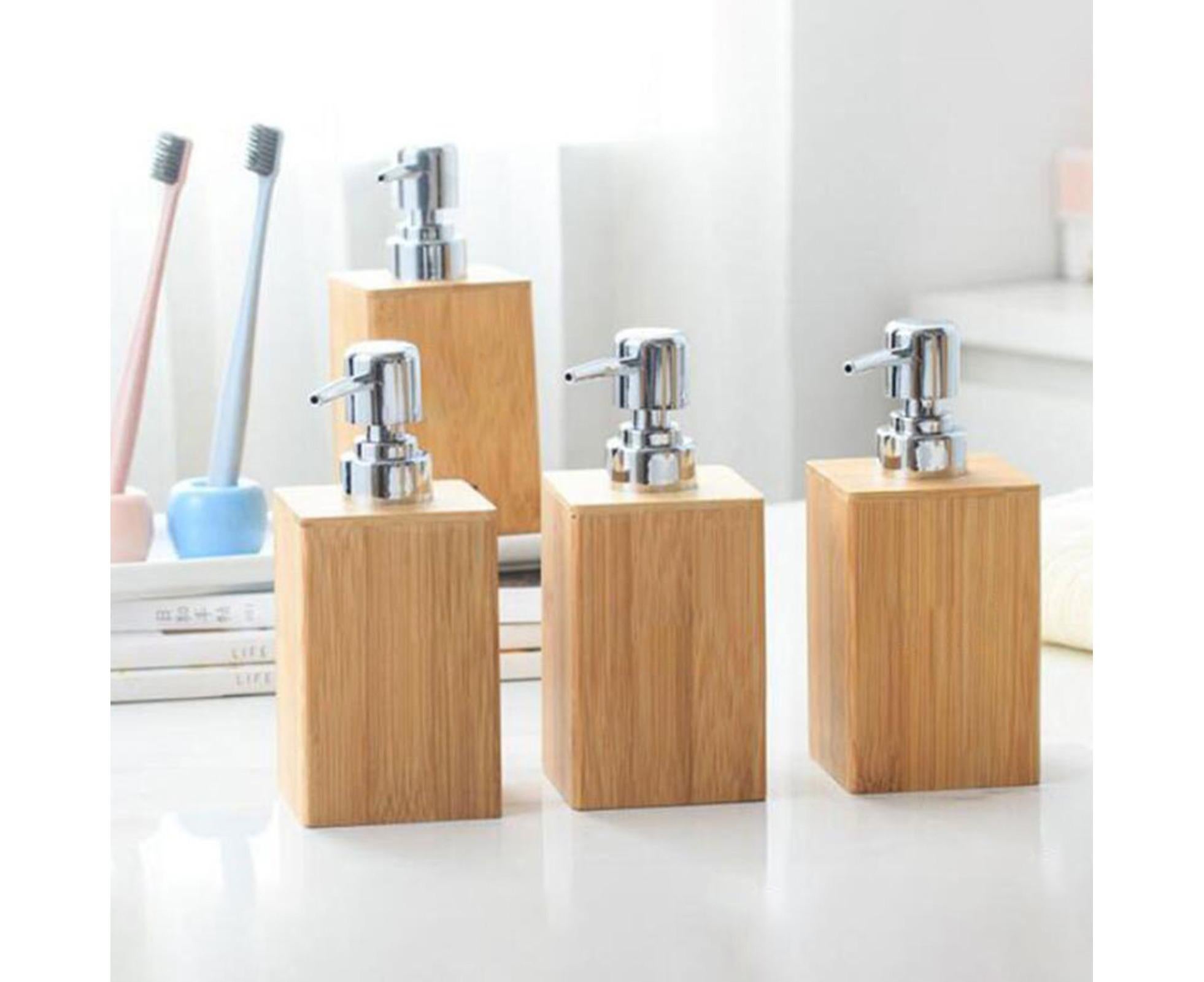 280ml Refillable Shampoo Liquid Soap Dispenser Empty Sub-bottling Storage Container Wooden Color Pump Design Shower Gel Bottle for Bathroom - Image 8