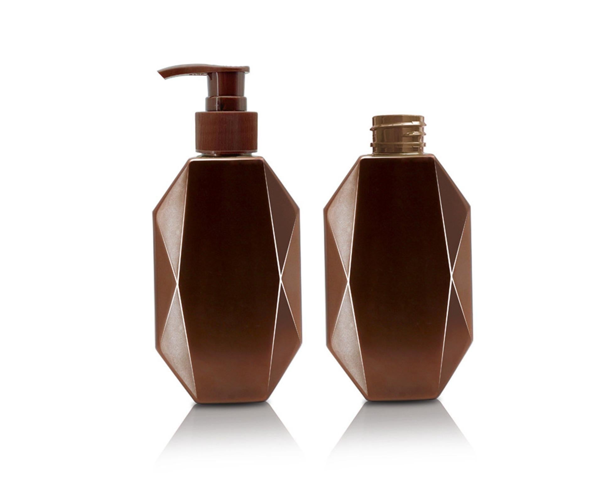 300/500ml Soap Dispenser Refillable Widely Applied PET Irregular Shampoo Pump Bottle for Home-Coffee 300ml - Image 3