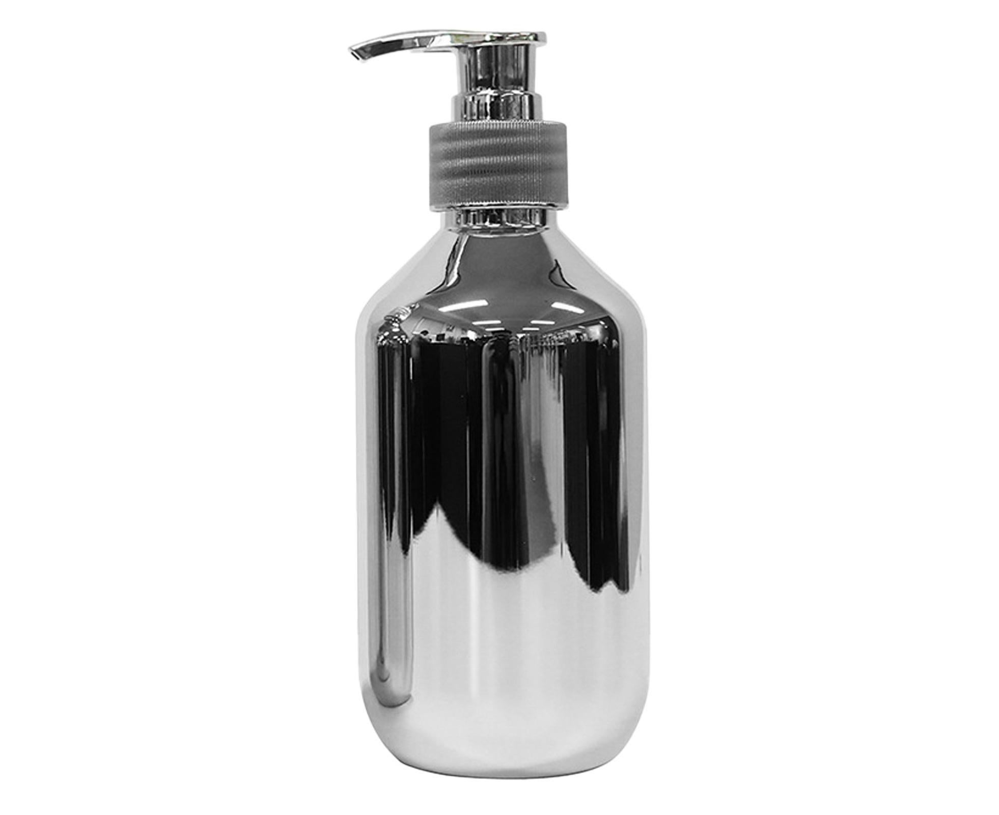 300ml Soap Dispenser Refillable Spiral Mouth Mini Built-in Spring Body Wash Dispenser Bathroom Supplies -Silver - Image 1