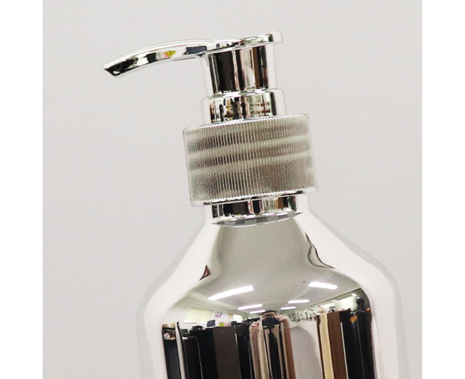 300ml Soap Dispenser Refillable Spiral Mouth Mini Built-in Spring Body Wash Dispenser Bathroom Supplies -Silver - Image 5