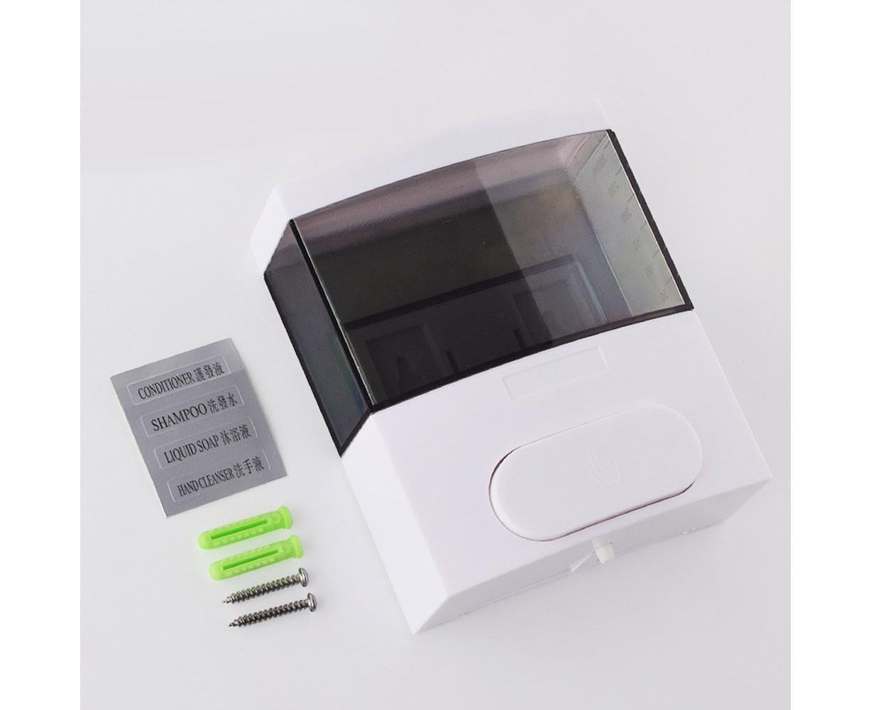 300ml Wall-mounted PP Manual Liquid Soap Dispenser Shampoo Shower Gel Bottle-Black - Image 5