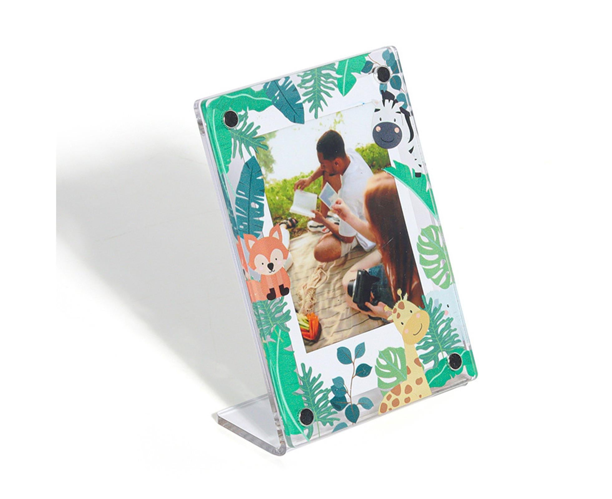 3Inch Photo Frame Cartoon Animal Pattern Desk Acrylic Display Frame Artwork for Family Photos Pressed Flowers - Image 1