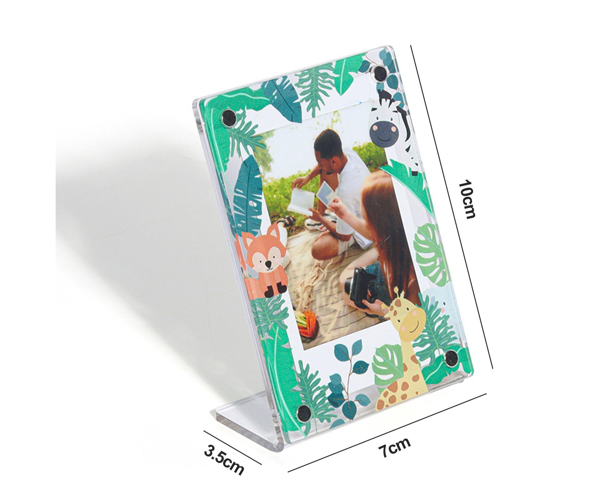 3Inch Photo Frame Cartoon Animal Pattern Desk Acrylic Display Frame Artwork for Family Photos Pressed Flowers - Image 2