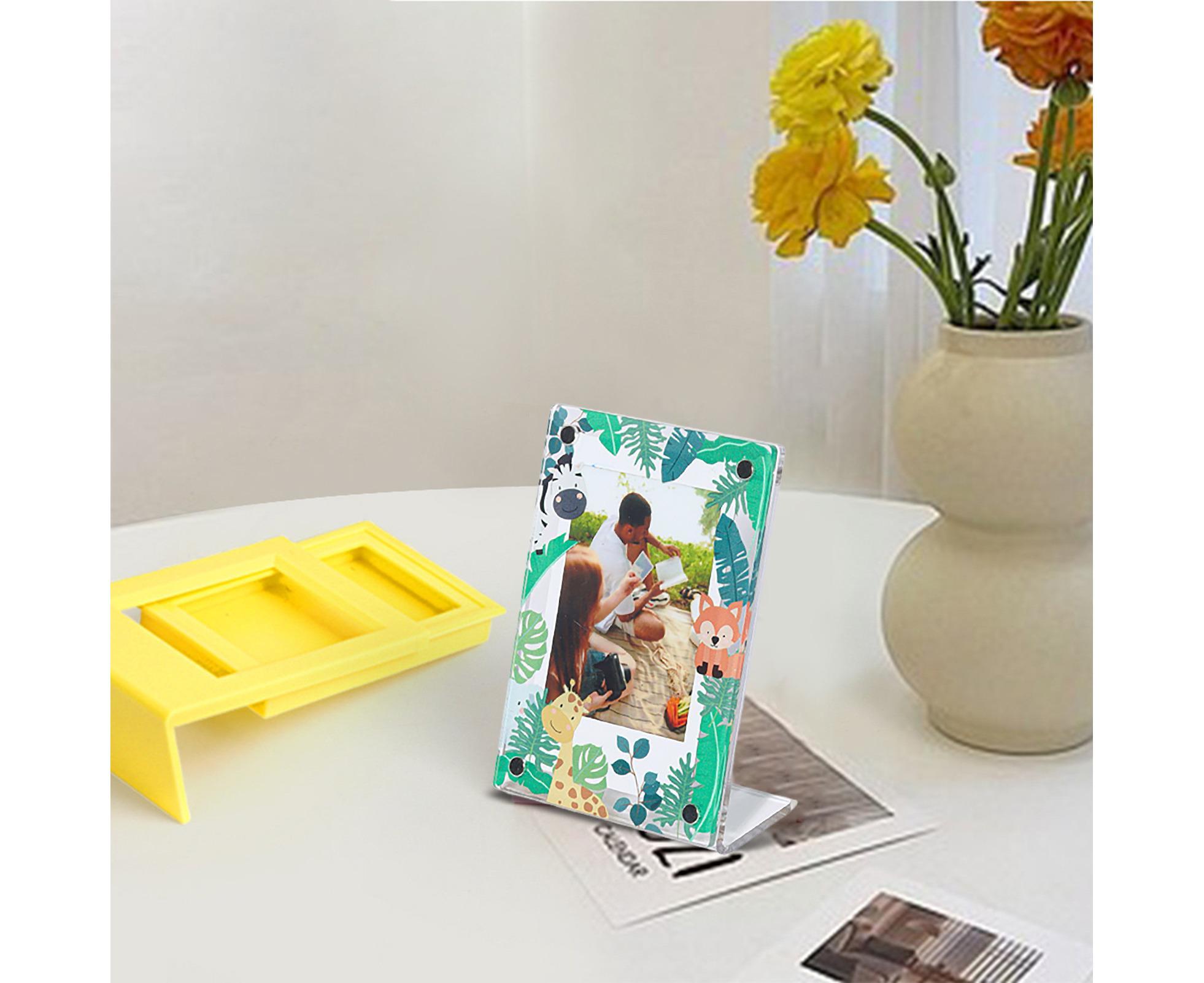 3Inch Photo Frame Cartoon Animal Pattern Desk Acrylic Display Frame Artwork for Family Photos Pressed Flowers - Image 4