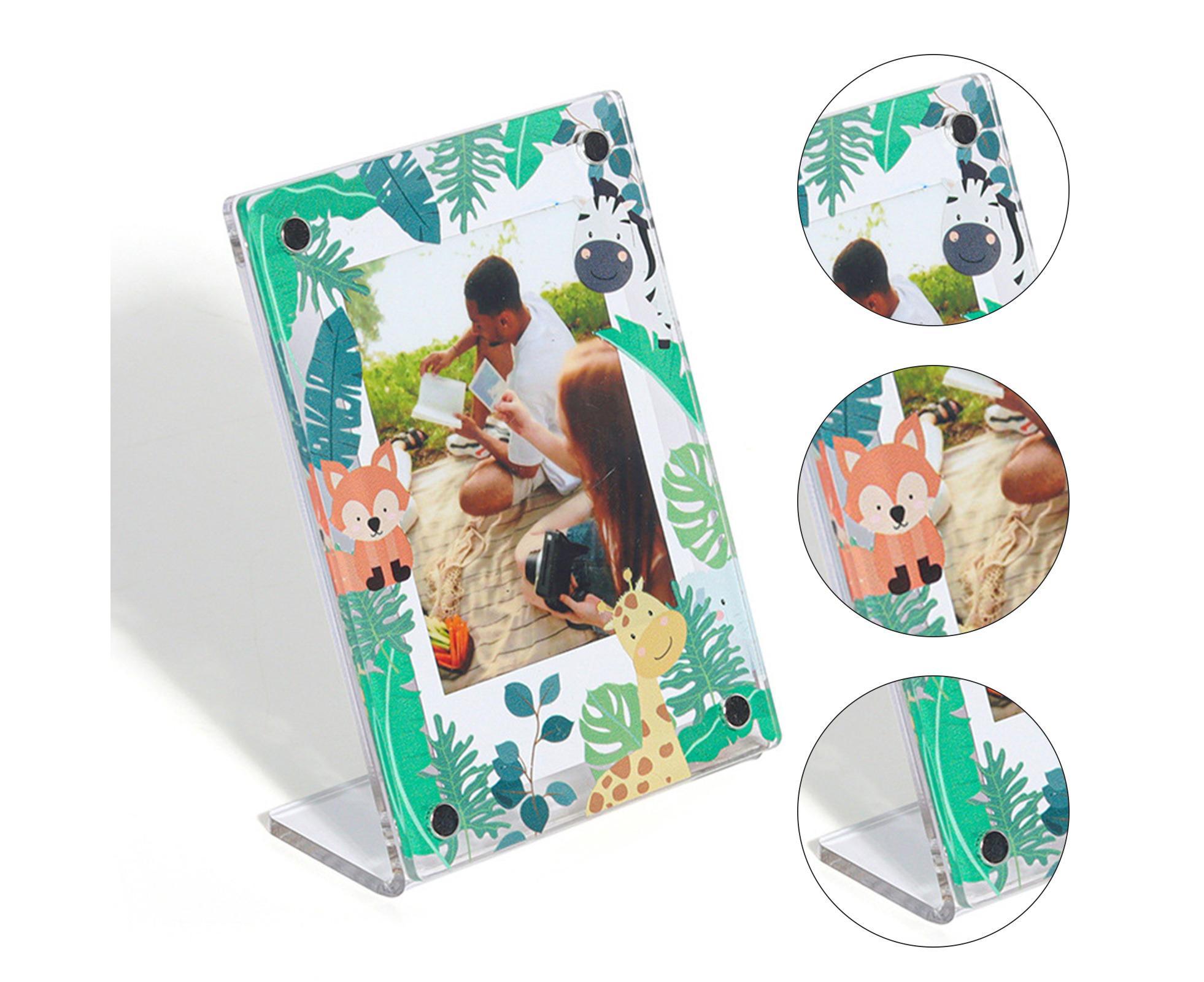 3Inch Photo Frame Cartoon Animal Pattern Desk Acrylic Display Frame Artwork for Family Photos Pressed Flowers - Image 5