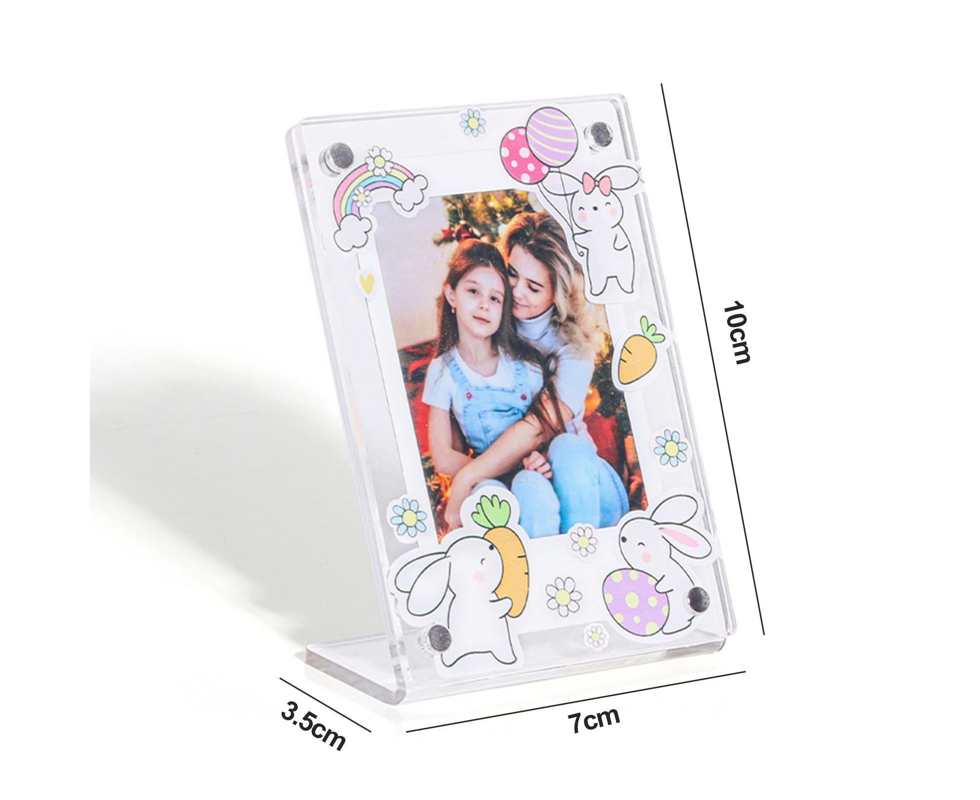 3Inch Photo Frame Cartoon Animal Pattern Desk Acrylic Display Frame Artwork for Family Photos Pressed Flowers - Image 3