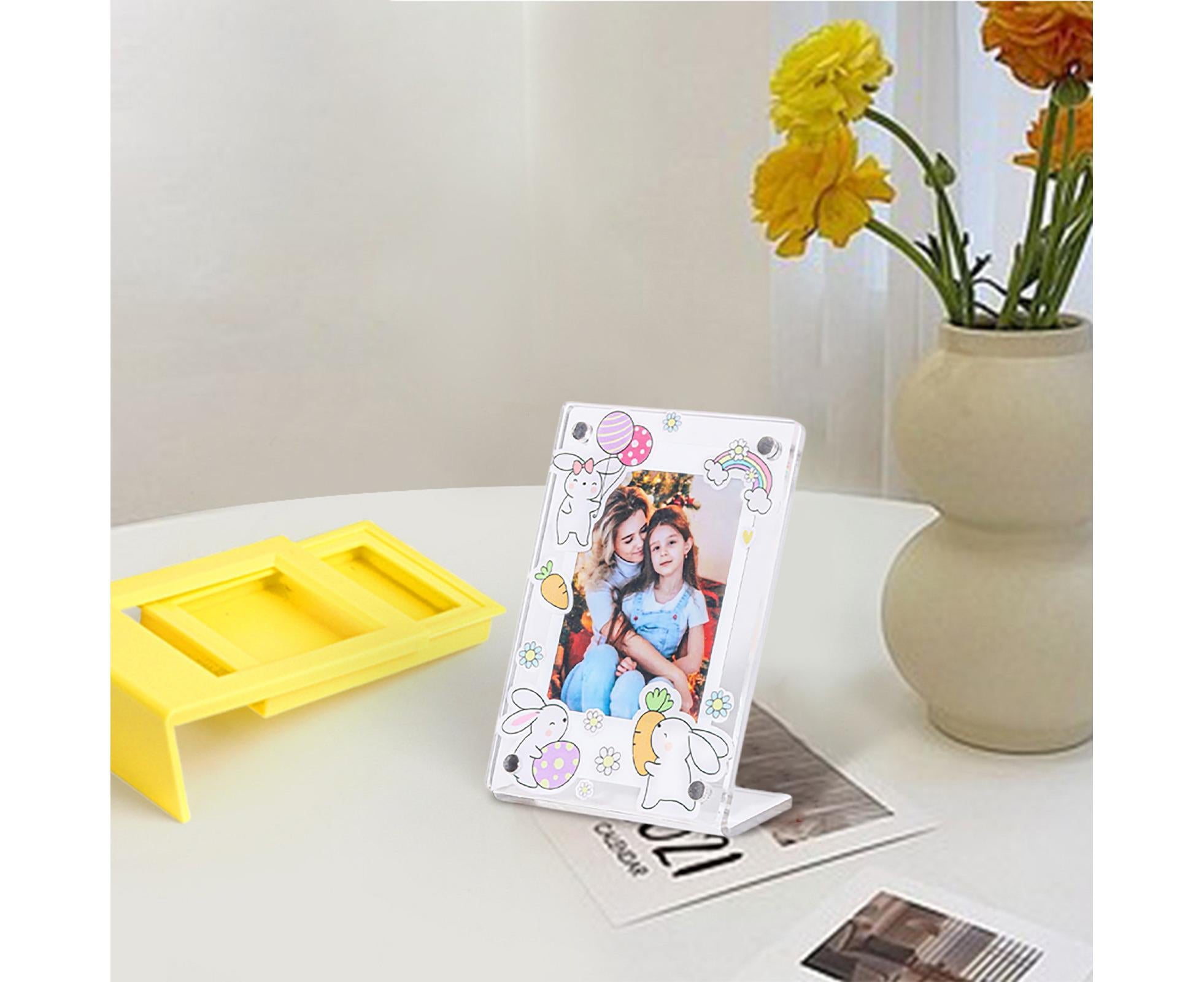 3Inch Photo Frame Cartoon Animal Pattern Desk Acrylic Display Frame Artwork for Family Photos Pressed Flowers - Image 4