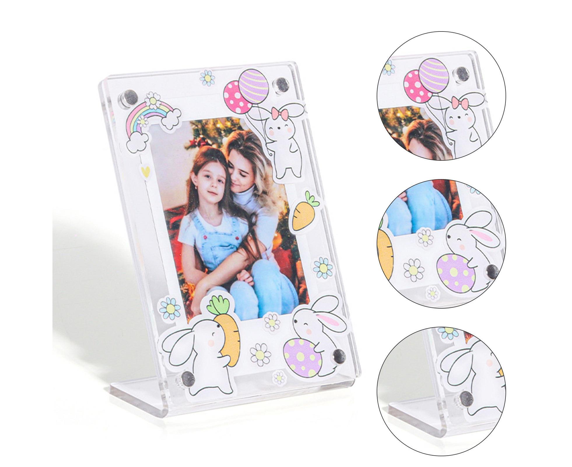 3Inch Photo Frame Cartoon Animal Pattern Desk Acrylic Display Frame Artwork for Family Photos Pressed Flowers - Image 6
