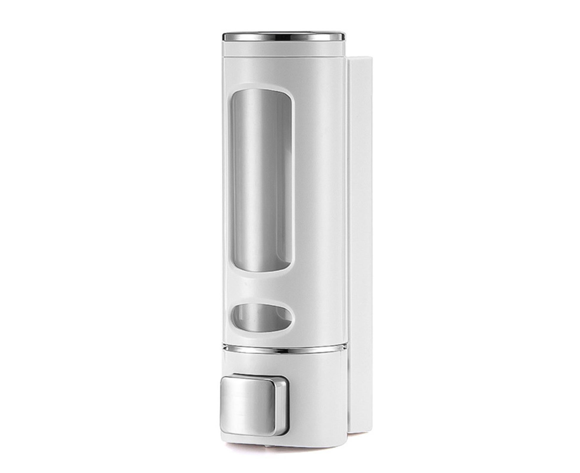 400ml Liquid Soap Dispenser Sturdy Press Type Wall Mounted Hand Wash Soap Dispenser for Bathroom-White - Image 1