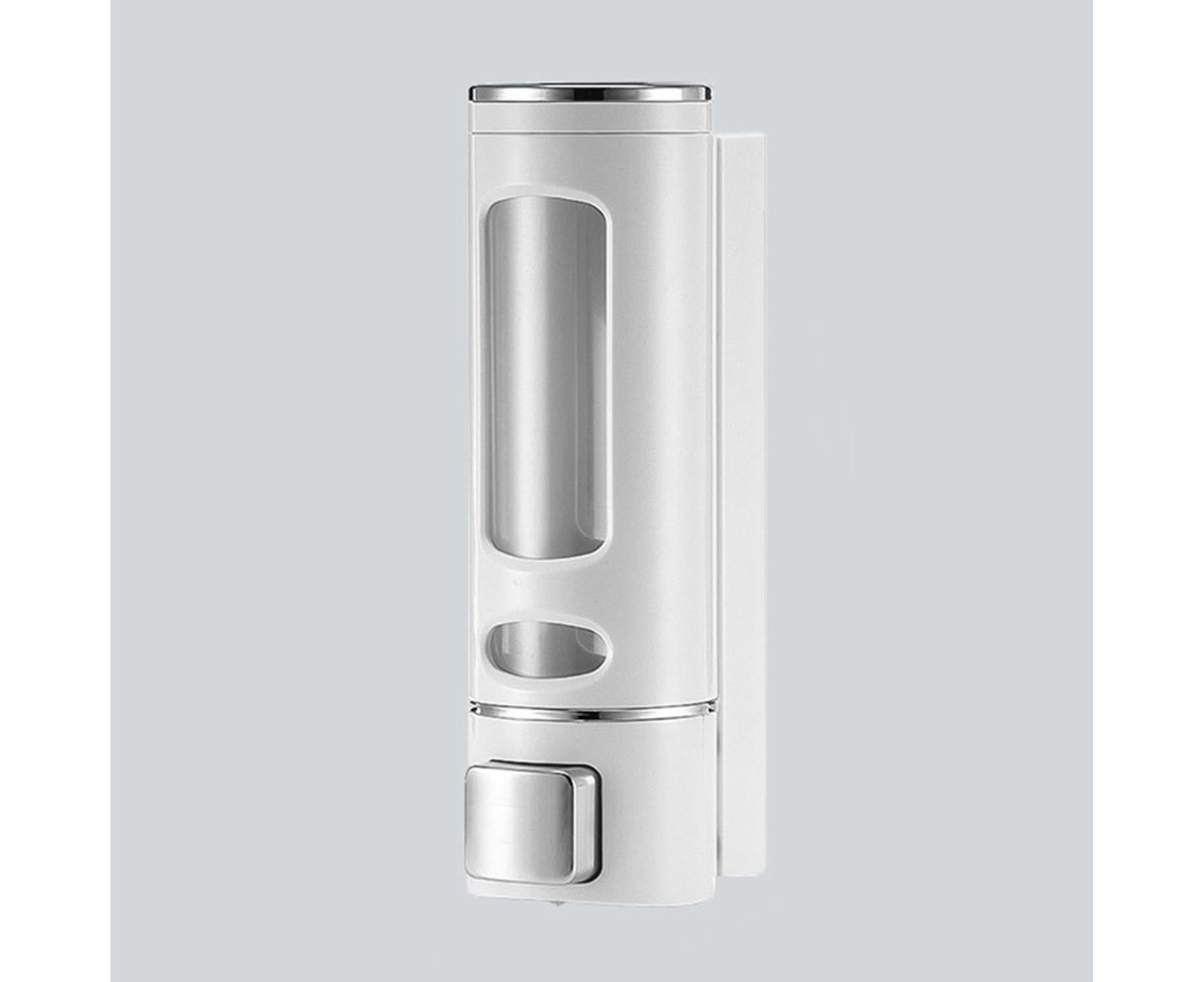 400ml Liquid Soap Dispenser Sturdy Press Type Wall Mounted Hand Wash Soap Dispenser for Bathroom-White - Image 4