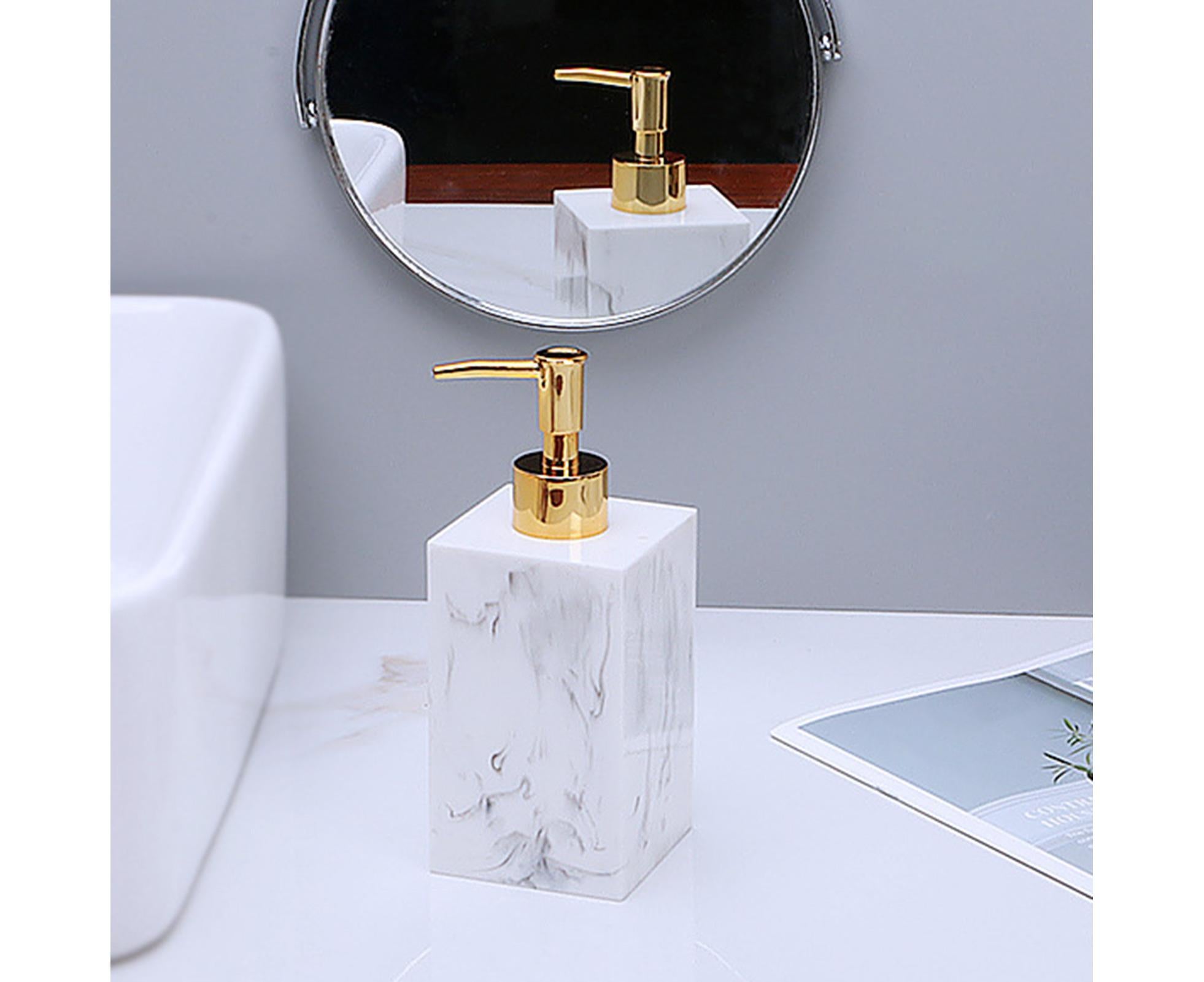500ml Empty Hand Sanitizer Bottle Refillable Versatile Resin Marbling Press Lotion Dispenser for Bathroom - Image 4